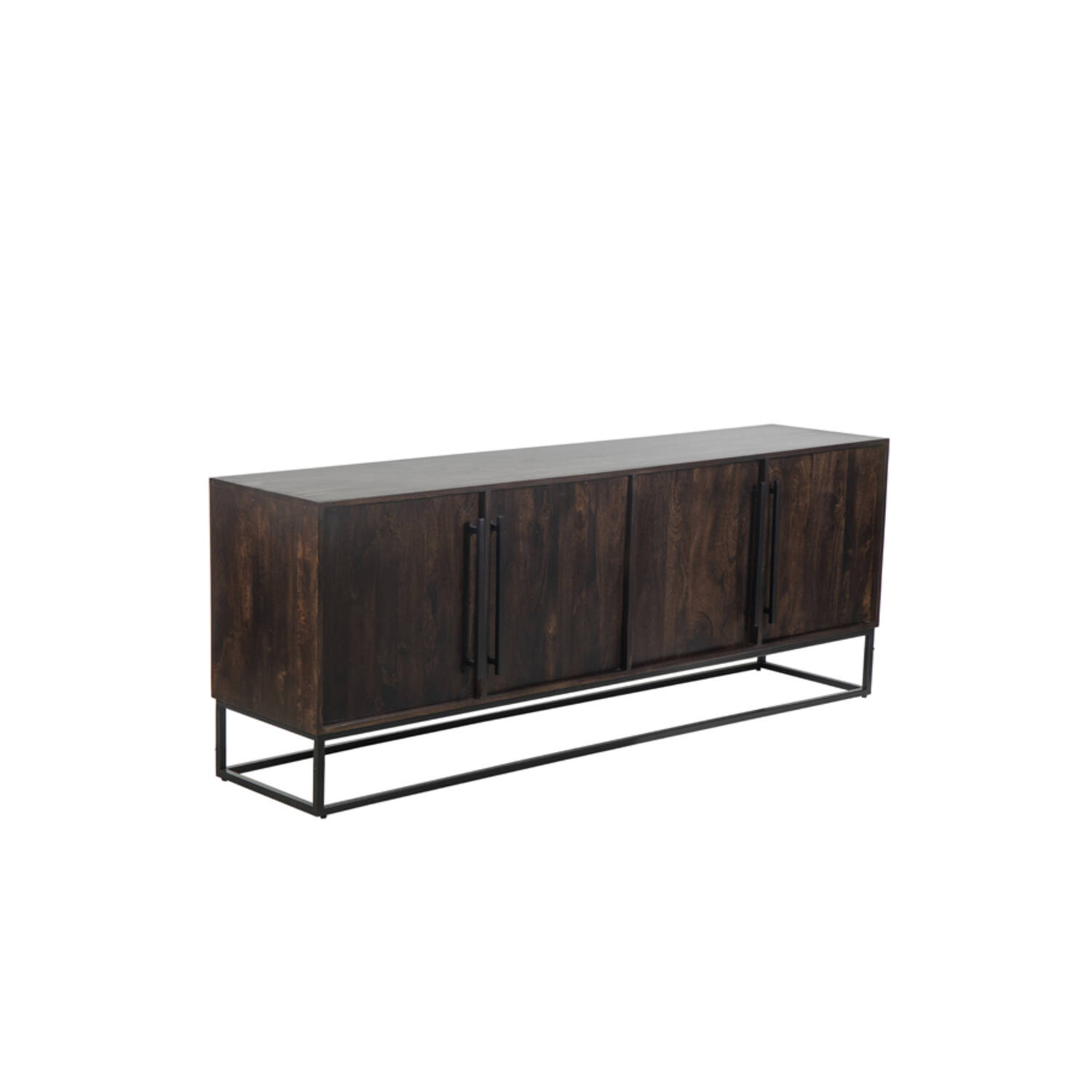 Cabinet 200x45x75 cm QUYN mango wood chocolate brown+black