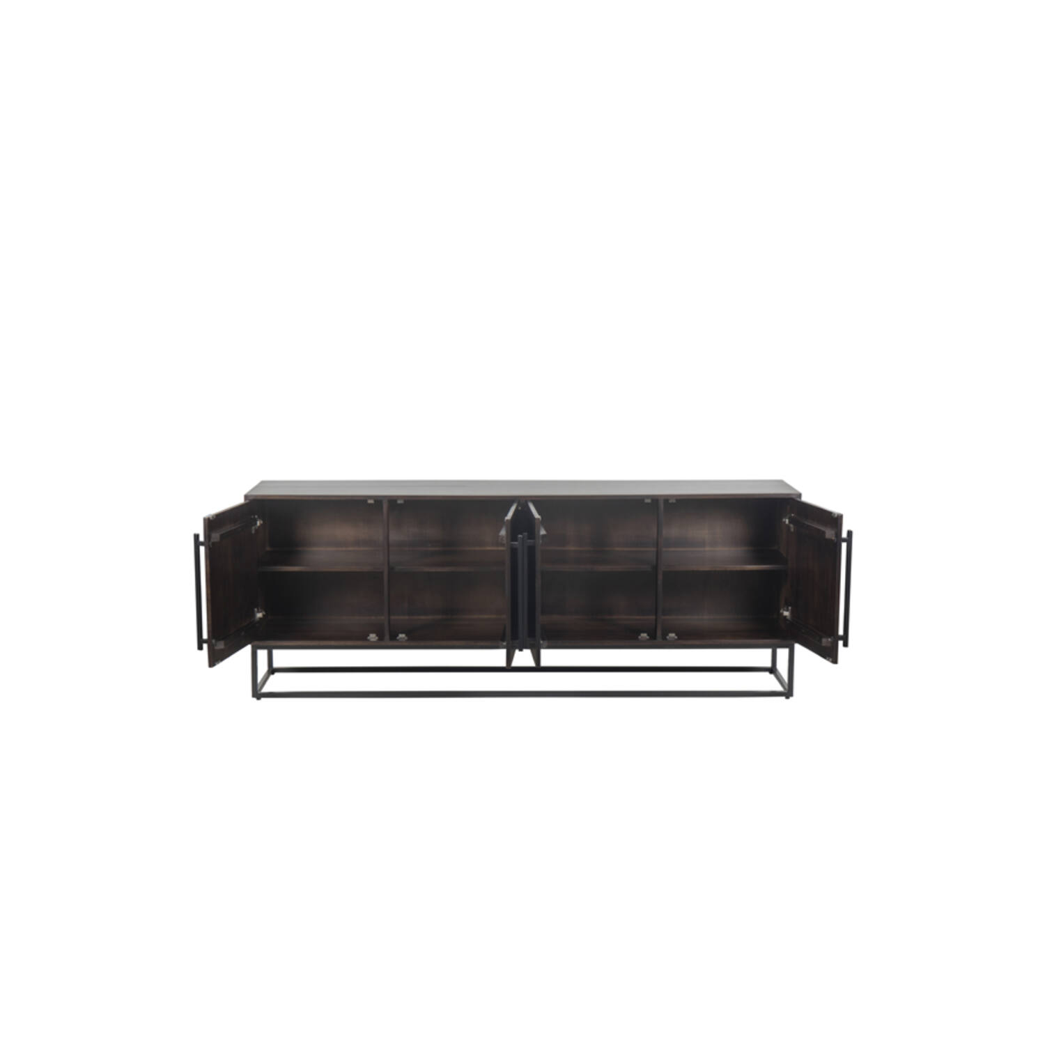 Cabinet 200x45x75 cm QUYN mango wood chocolate brown+black