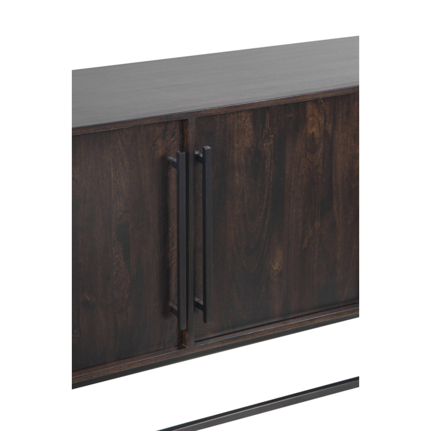 Cabinet 200x45x75 cm QUYN mango wood chocolate brown+black