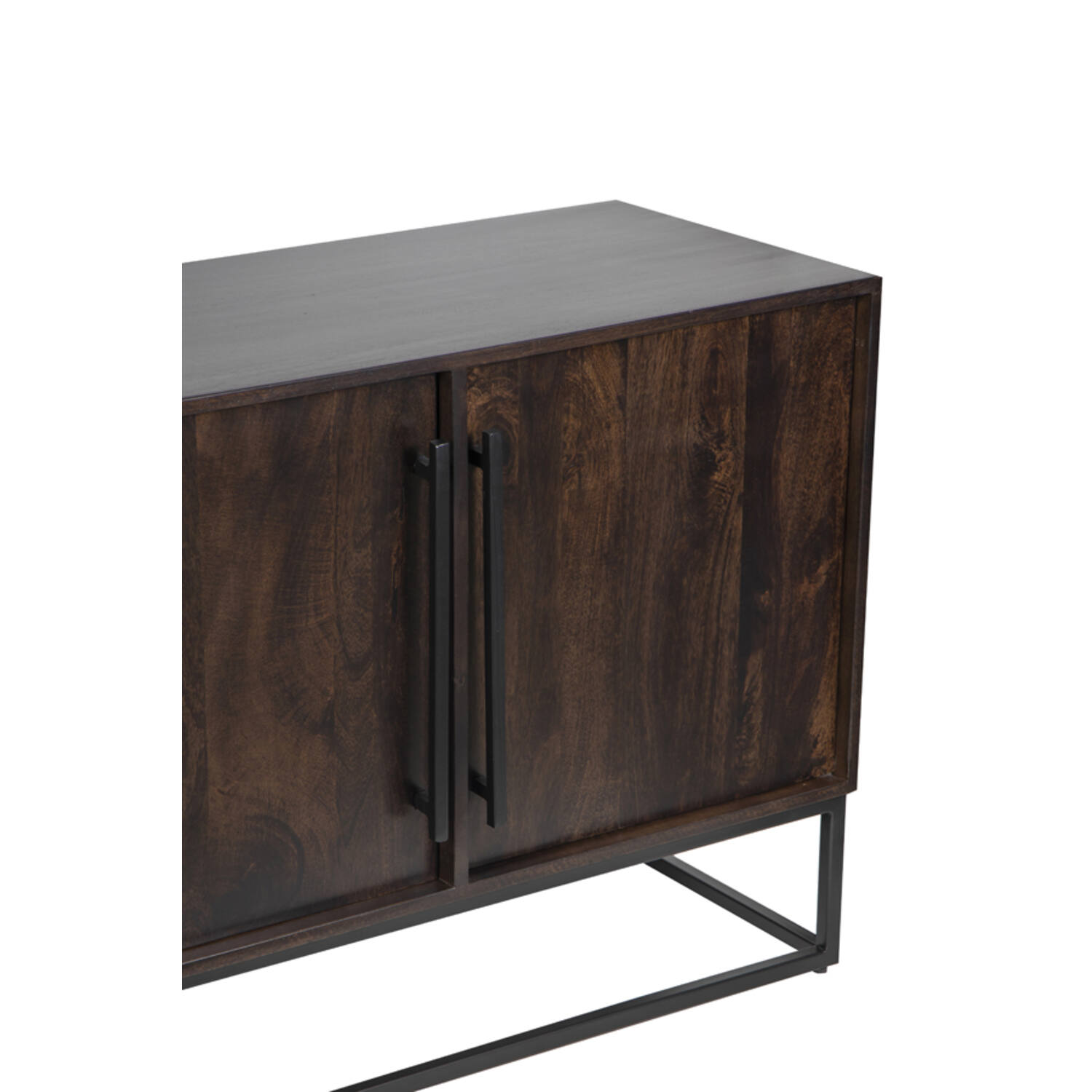 Cabinet 200x45x75 cm QUYN mango wood chocolate brown+black