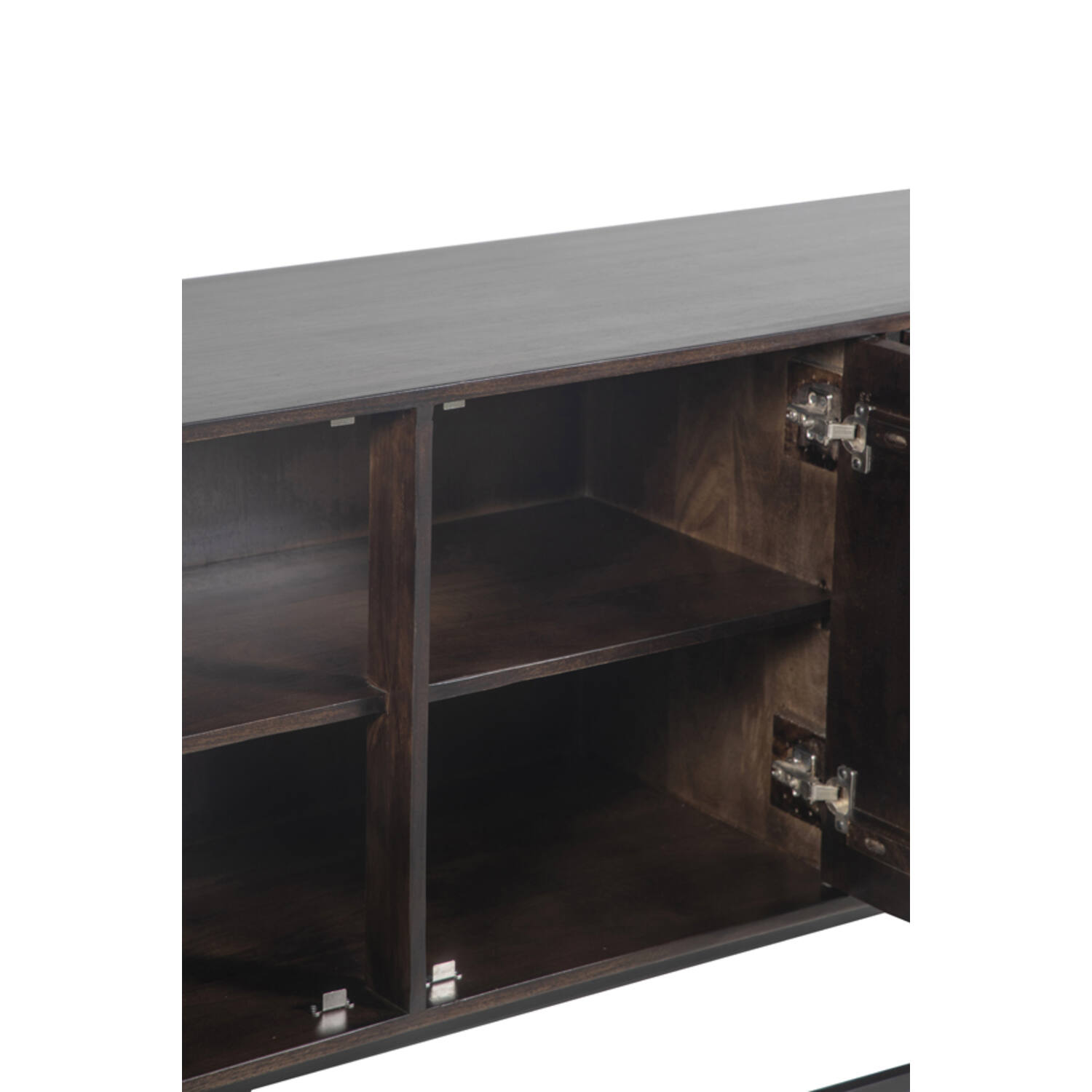 Cabinet 200x45x75 cm QUYN mango wood chocolate brown+black
