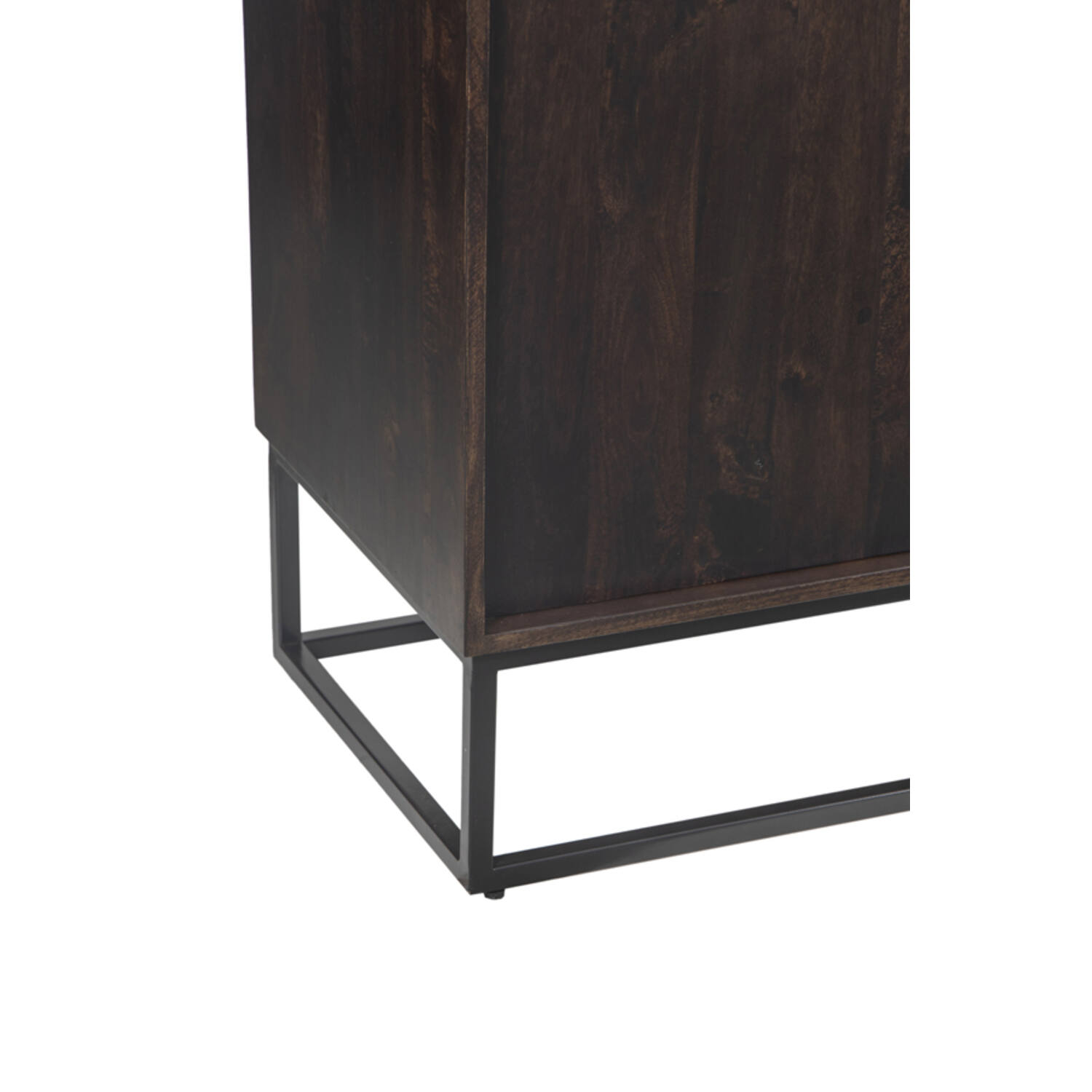 Cabinet 200x45x75 cm QUYN mango wood chocolate brown+black