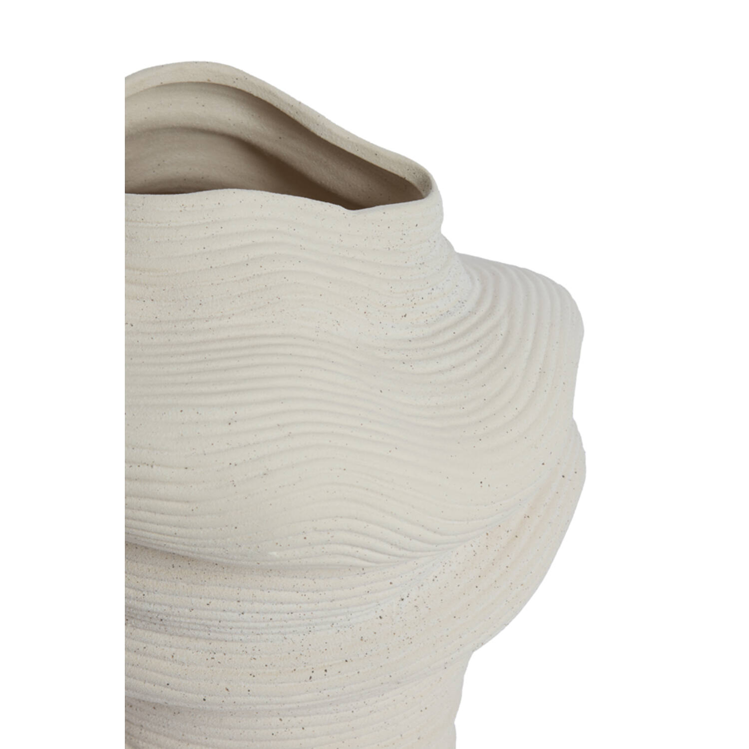 Vaas deco 33,5x32x34 cm LUZZ mat crème