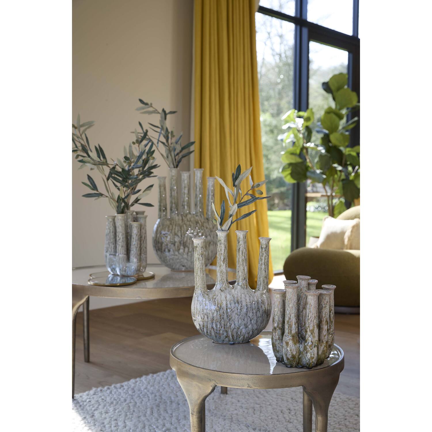 Vase deco 24,5x11,5x34,5 cm BEKAPO ceramics beige