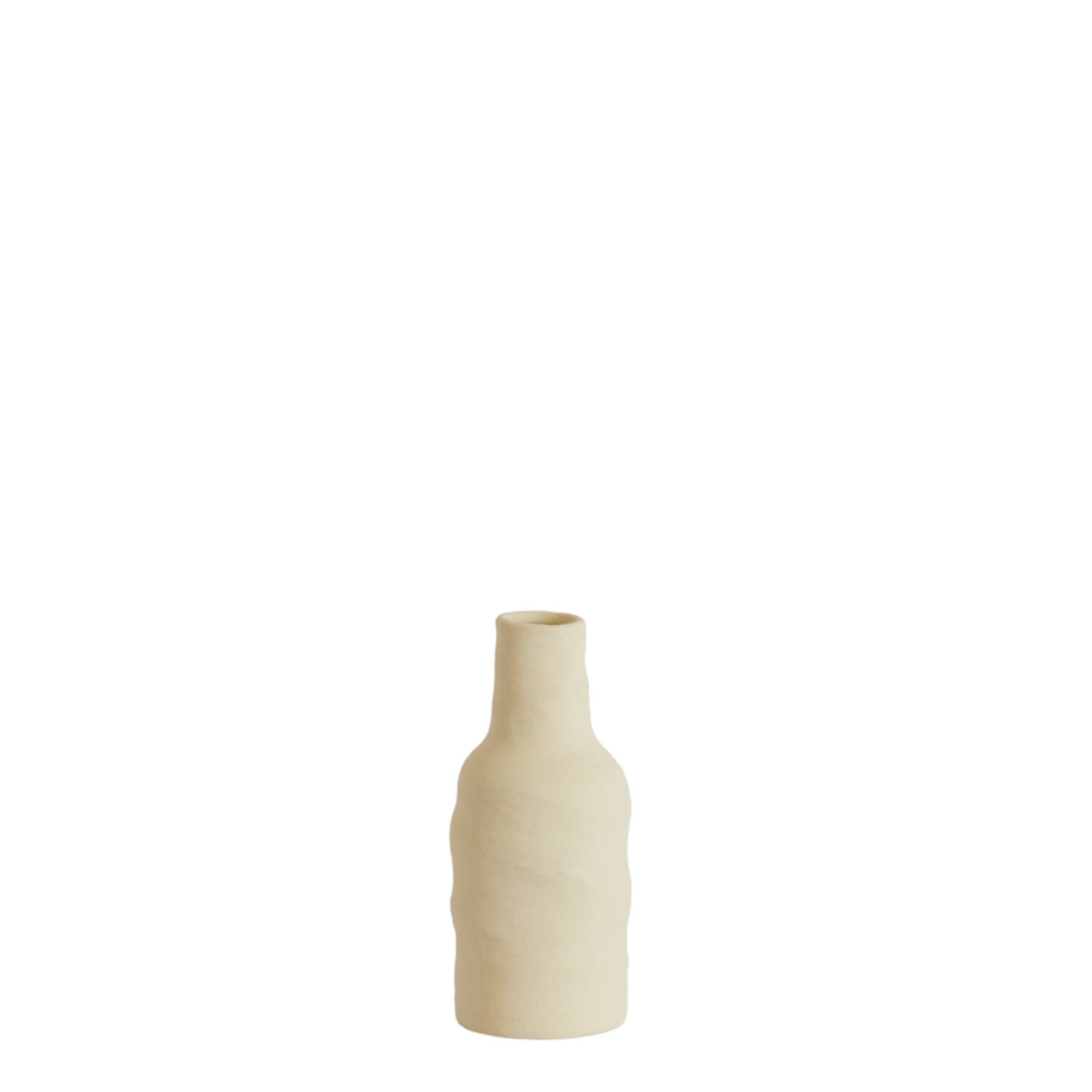 Vaas deco Ø8,5x20 cm SESTO keramiek mat crème
