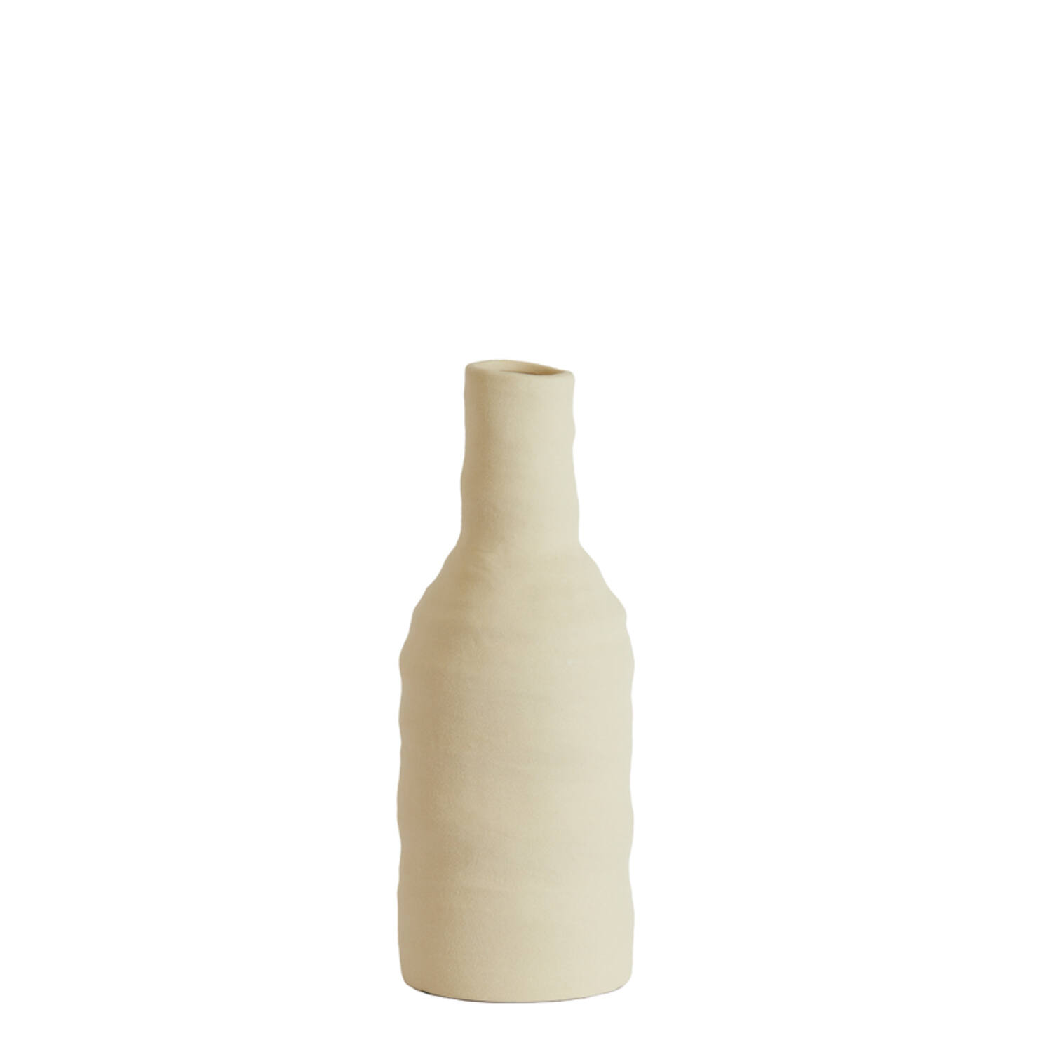 Vaas deco Ø12x31 cm SESTO keramiek mat crème