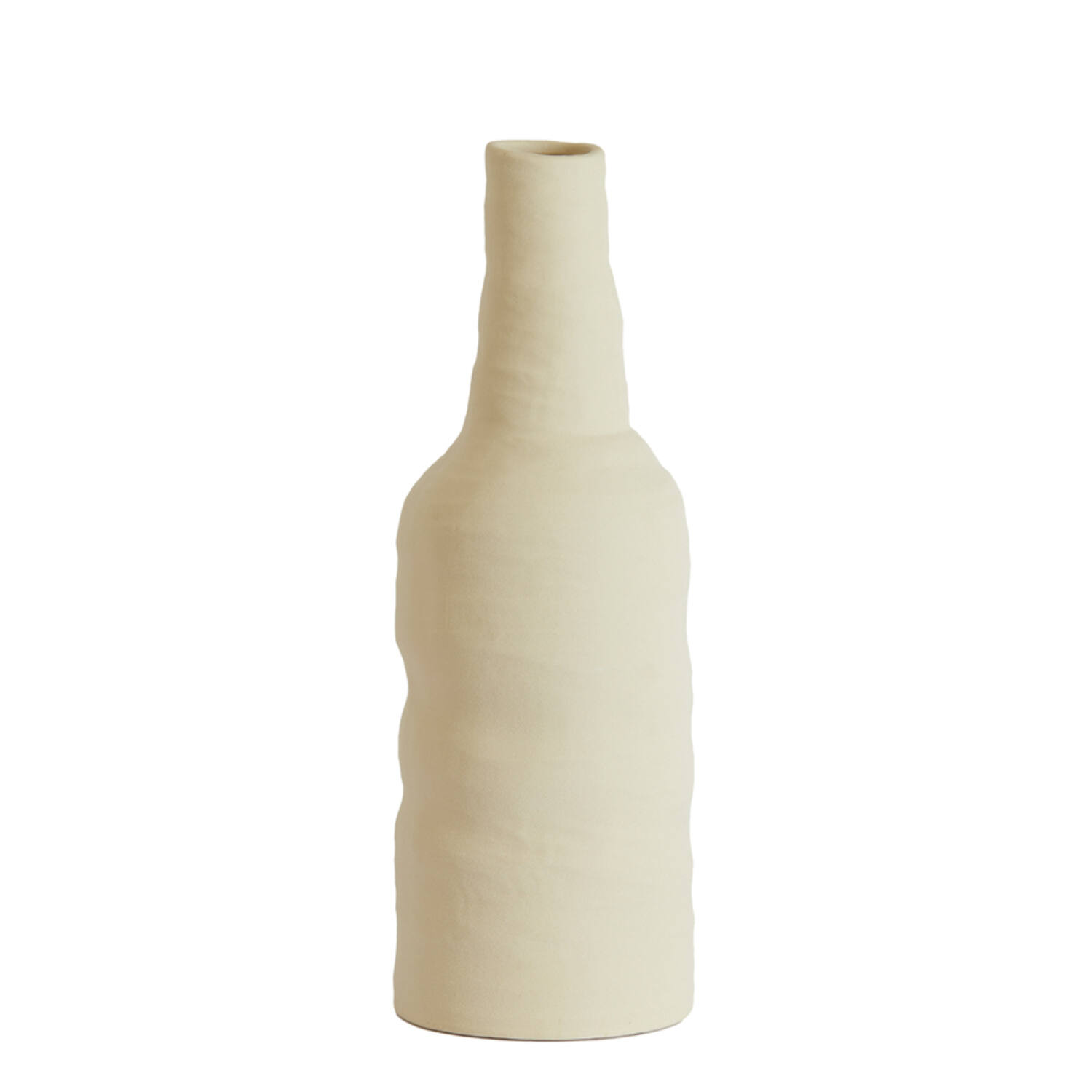 Vaas deco Ø14,5x42 cm SESTO keramiek mat crème