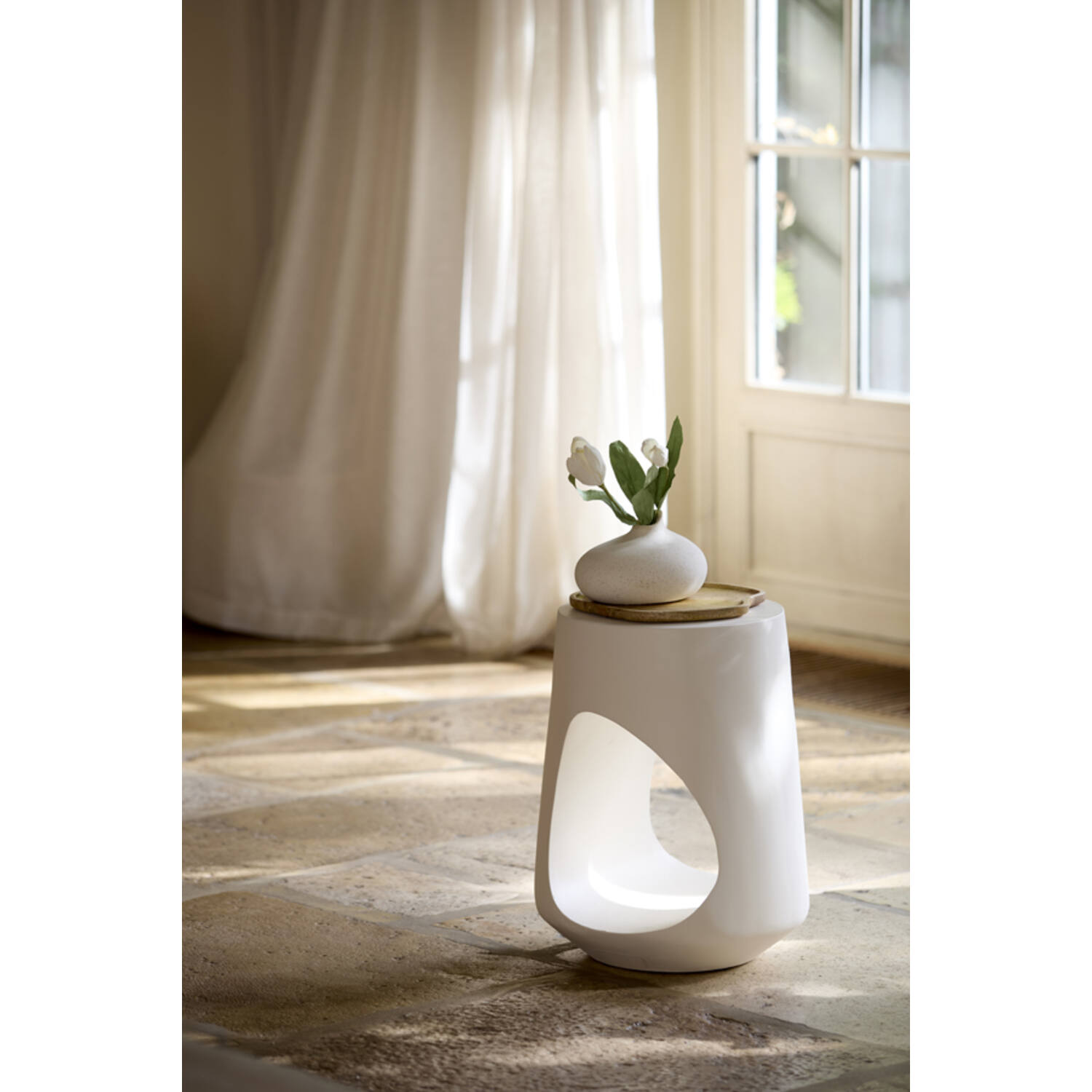 Vaas deco 18x15,5x11,5 cm ASSAGO keramiek crème