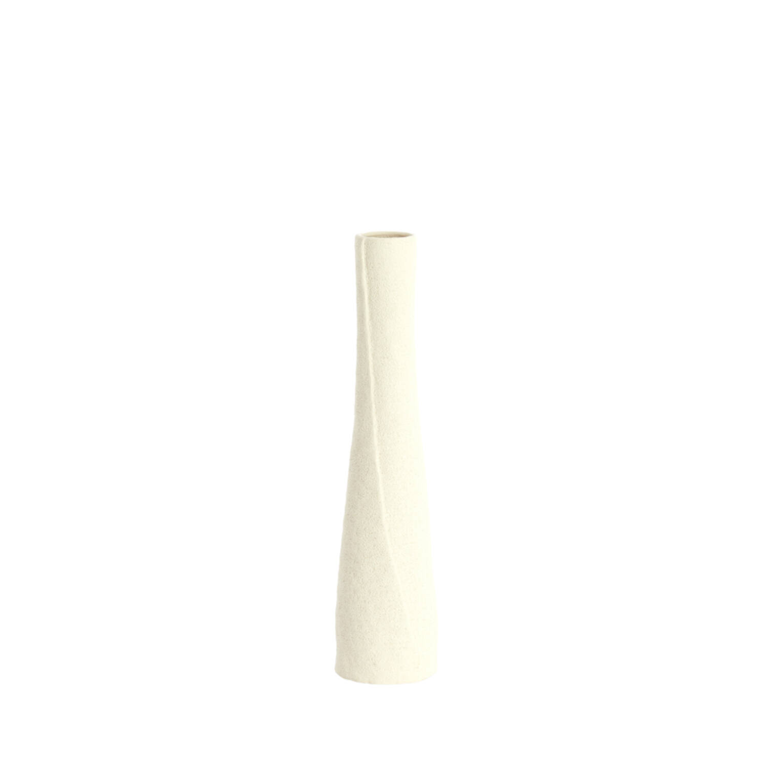 Vaas deco Ø11x45 cm SETIMMO keramiek mat crème