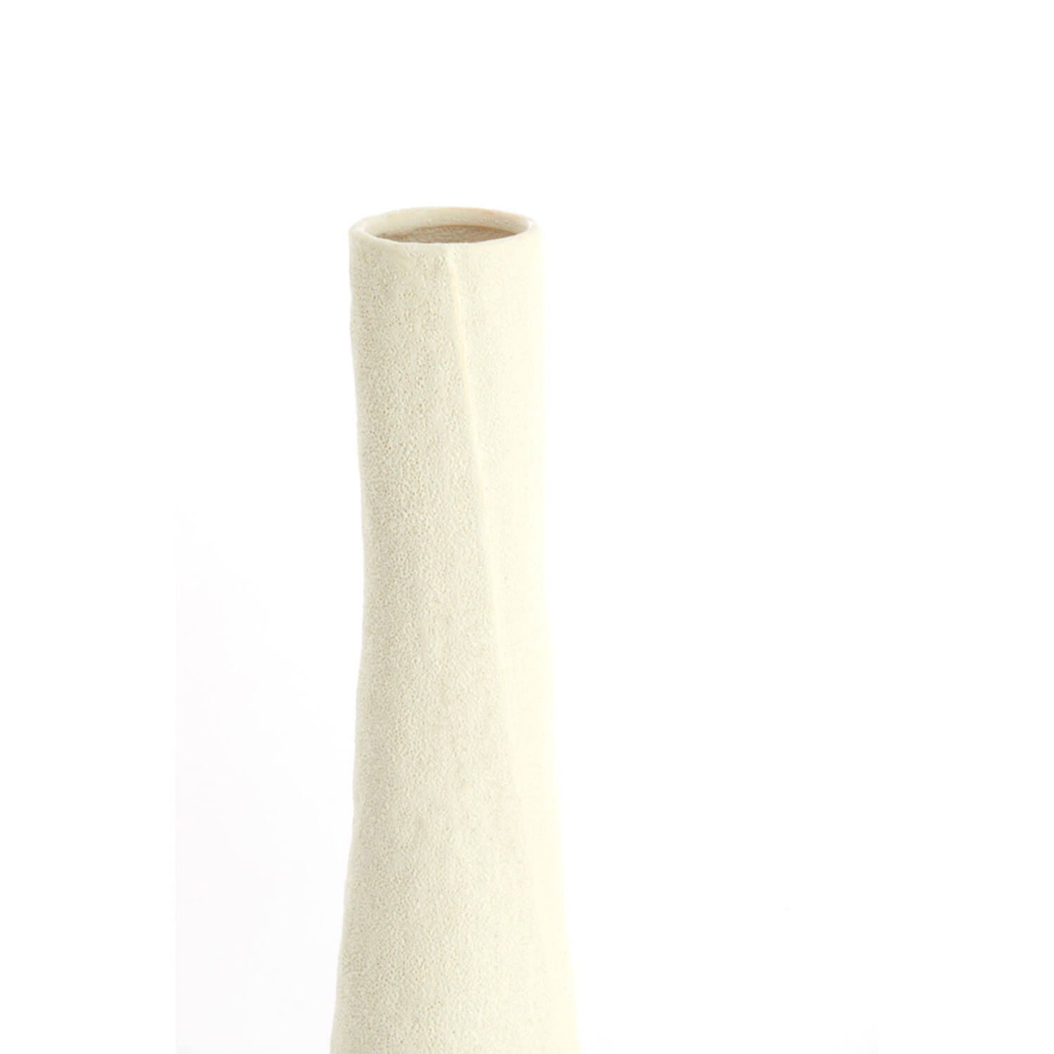 Vaas deco Ø11x45 cm SETIMMO keramiek mat crème