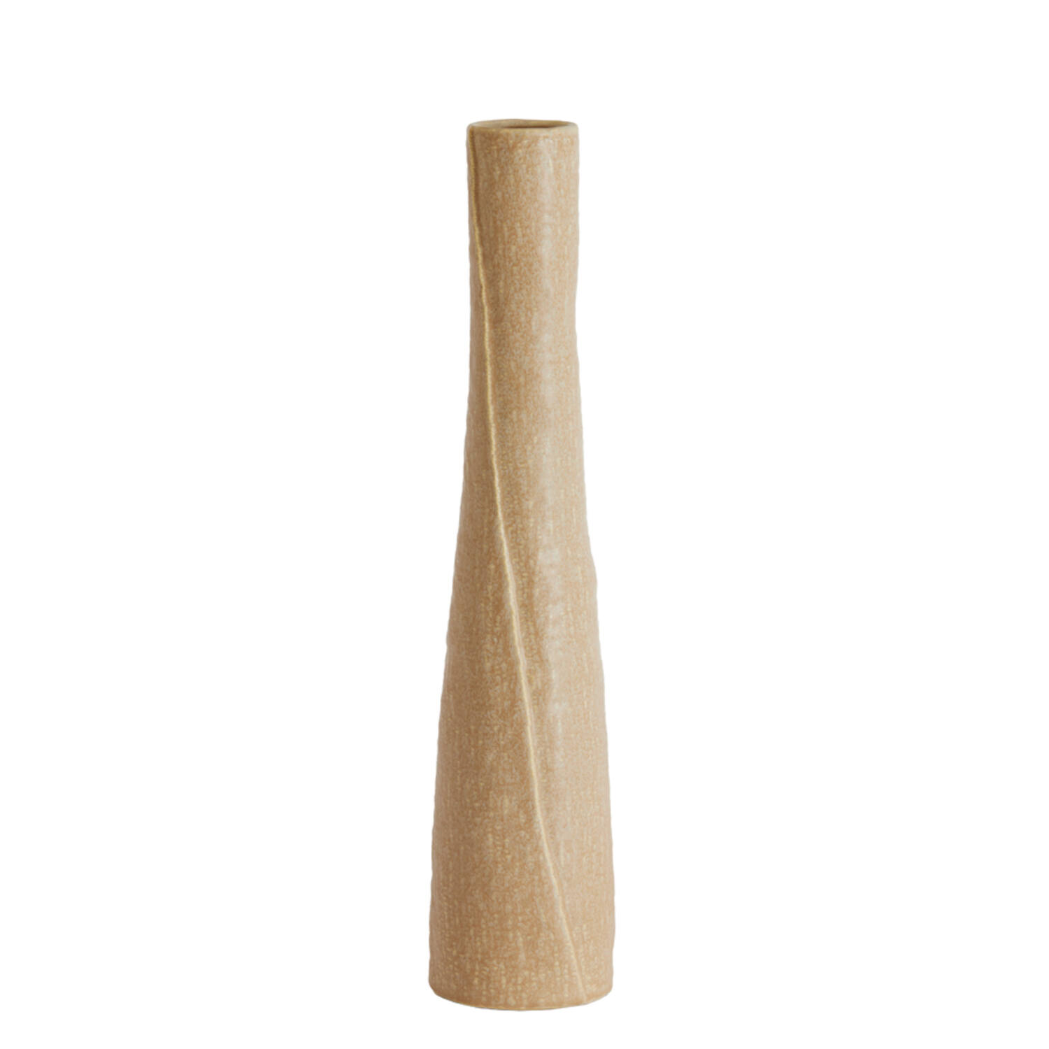 Vaas deco Ø11x45 cm SETIMMO keramiek licht bruin