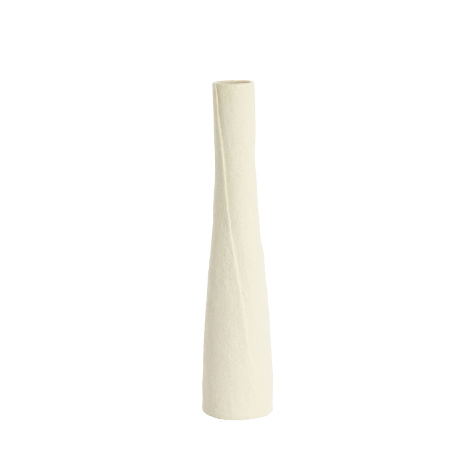 Vaas deco Ø12x55,5 cm SETIMMO keramiek mat crème