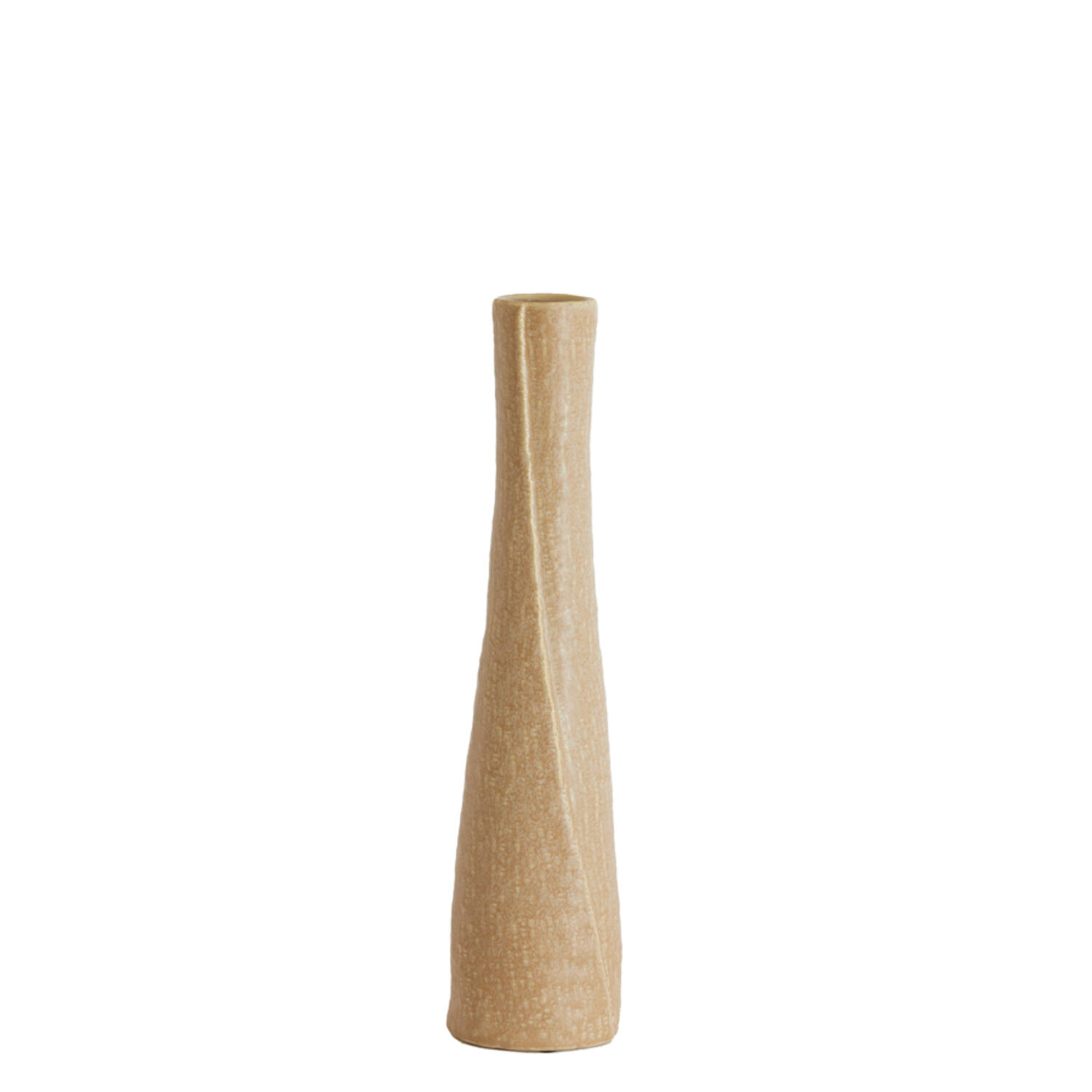 Vaas deco Ø12x55,5 cm SETIMMO keramiek licht bruin