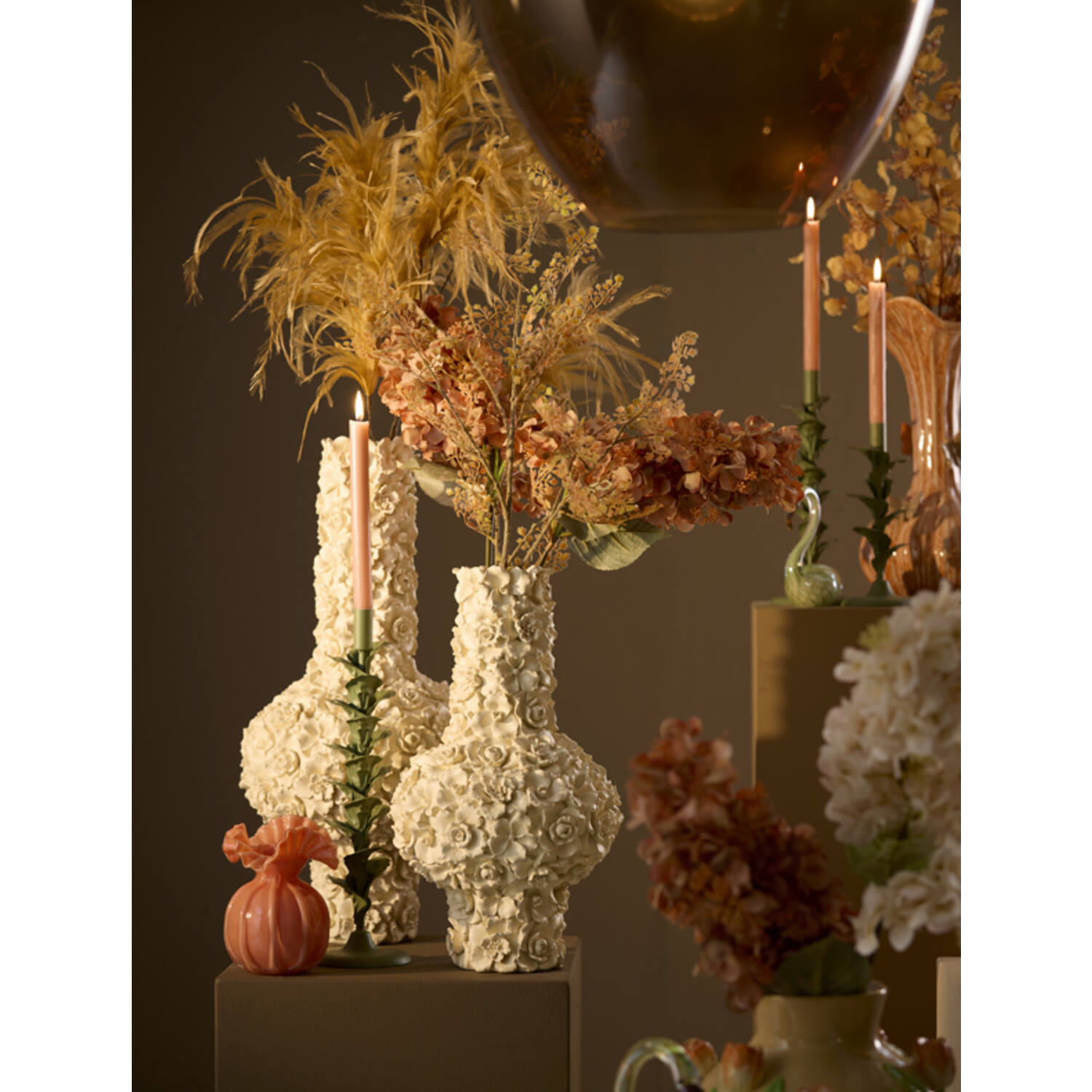Vase deco Ø27,5x46,5 cm GYULA cream
