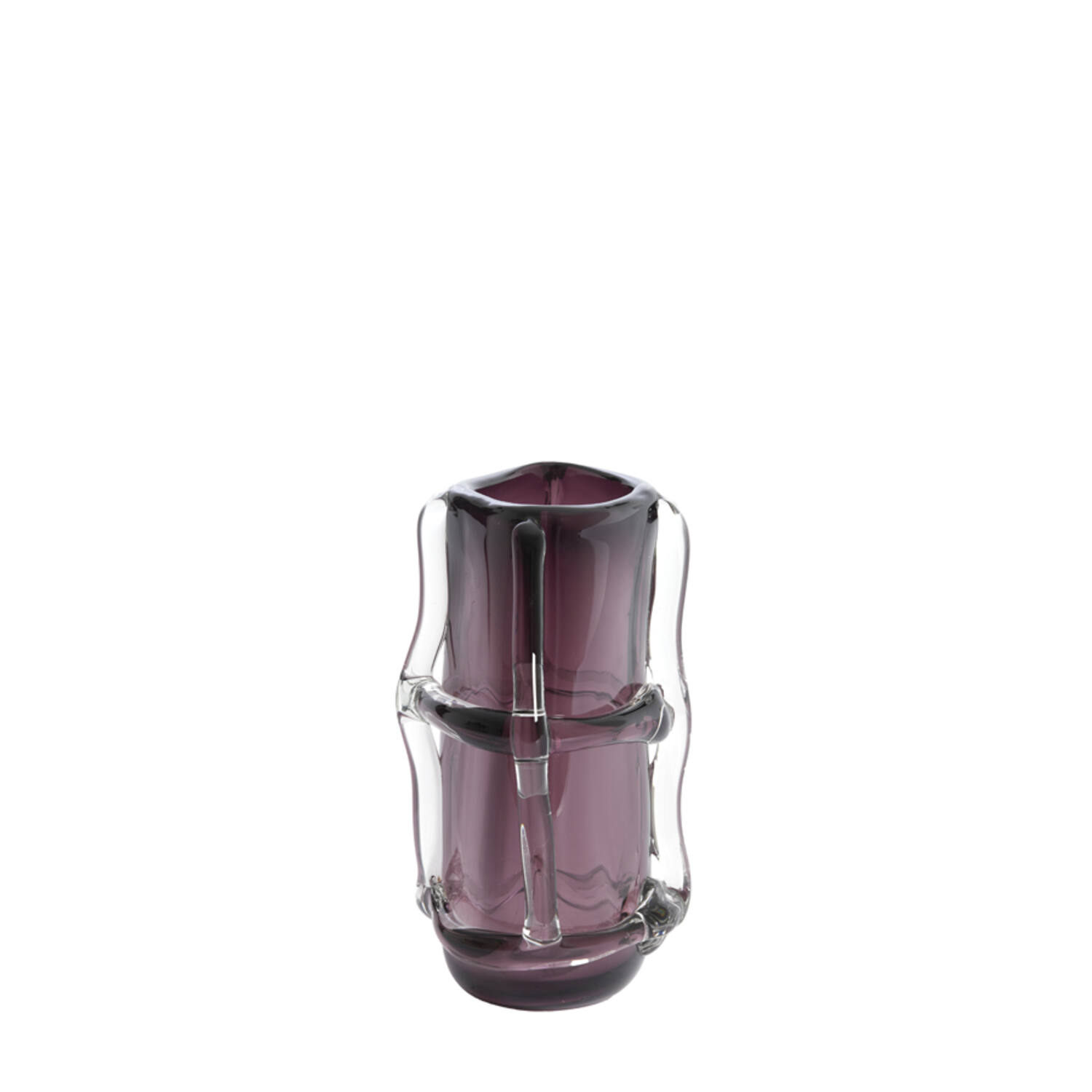 Vase 19x14x22 cm ASHORO glass dark purple