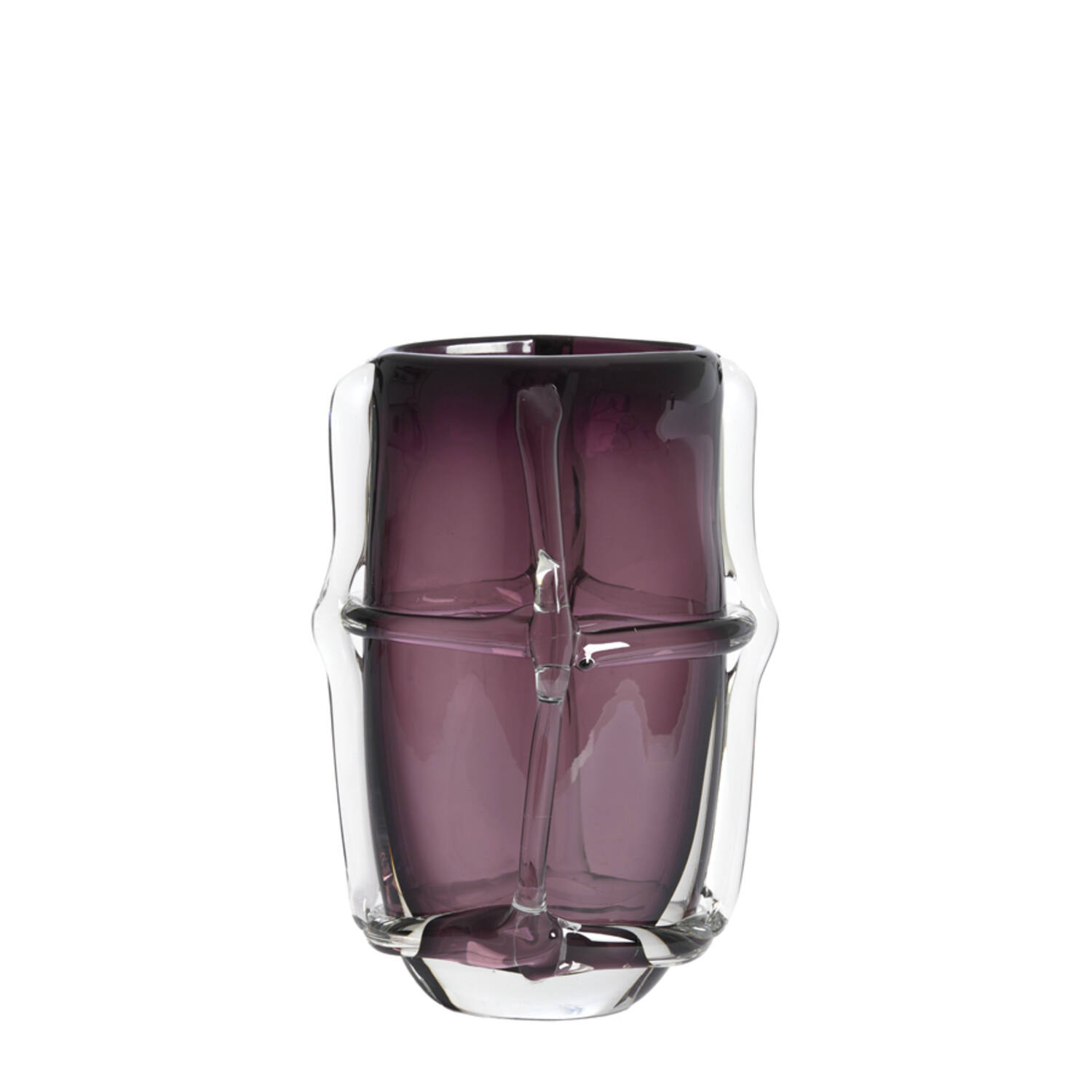 Vase 20,5x13x29 cm ASHORO glass dark purple
