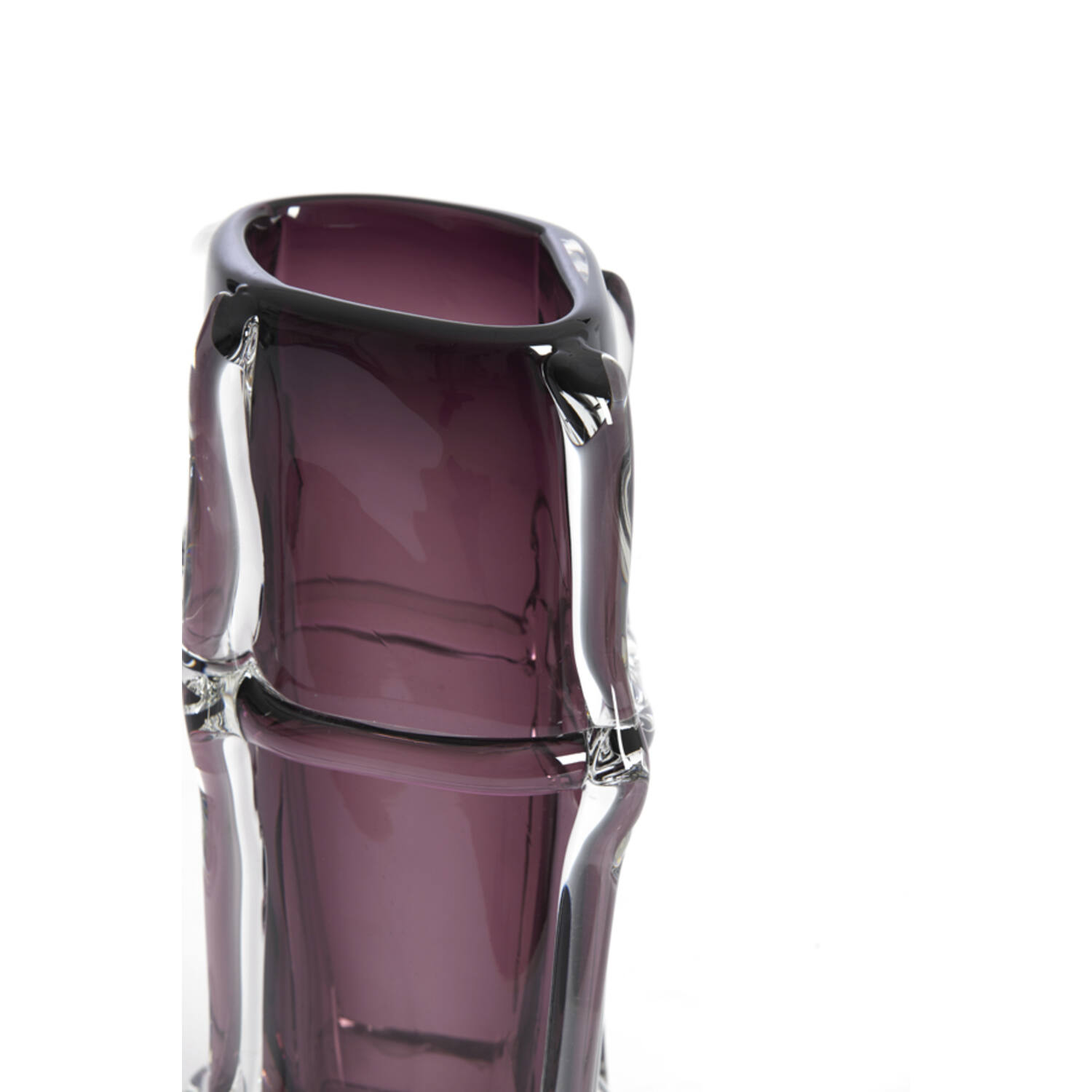 Vase 20,5x13x29 cm ASHORO glass dark purple