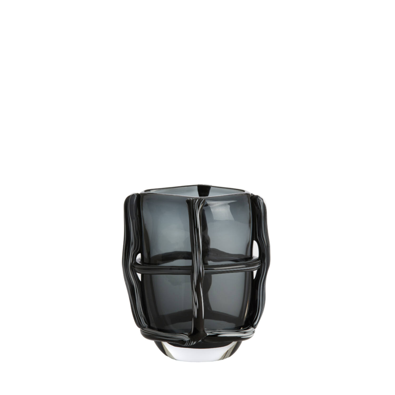 Vaas 19x14x22 cm ASHORO glas grijs