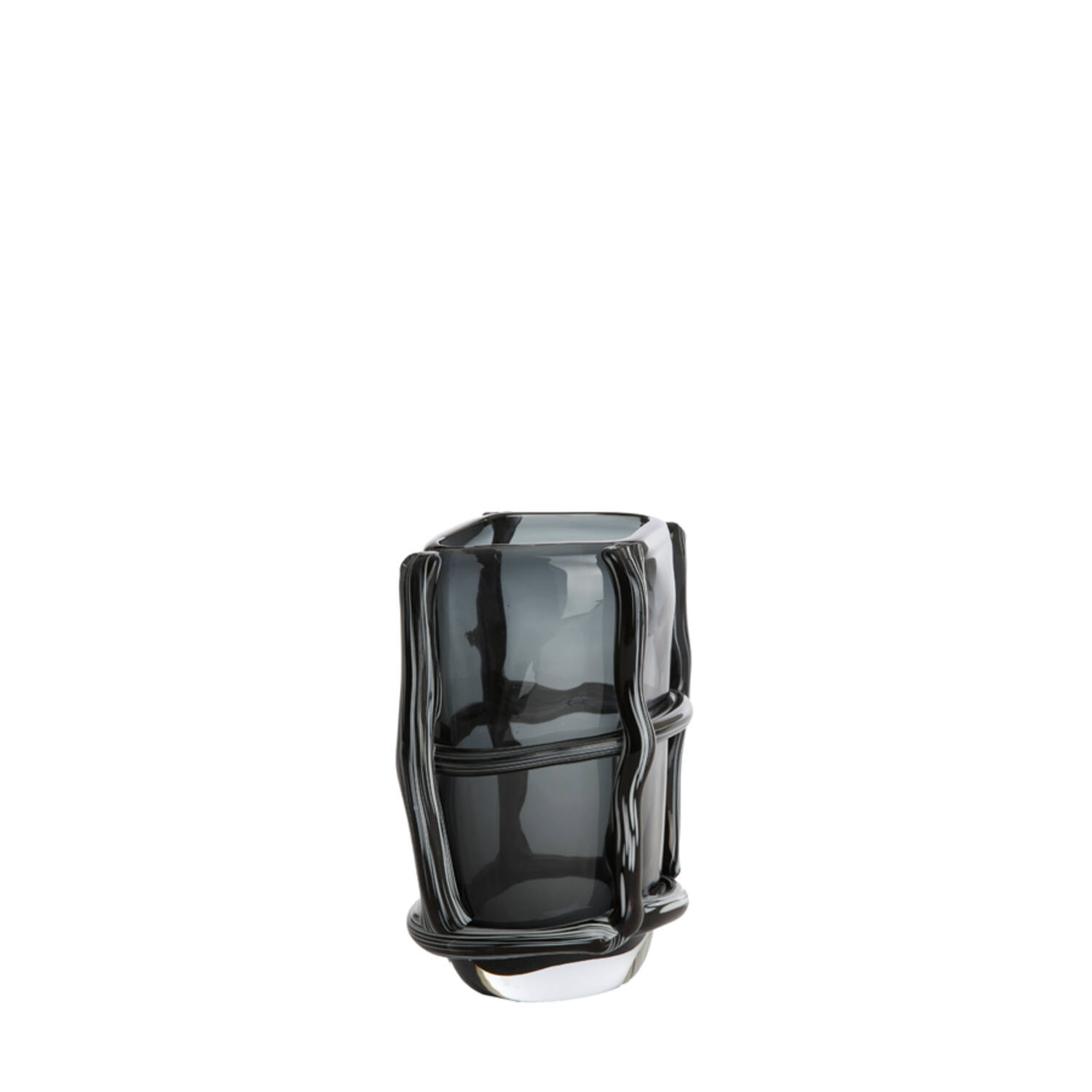 Vaas 19x14x22 cm ASHORO glas grijs