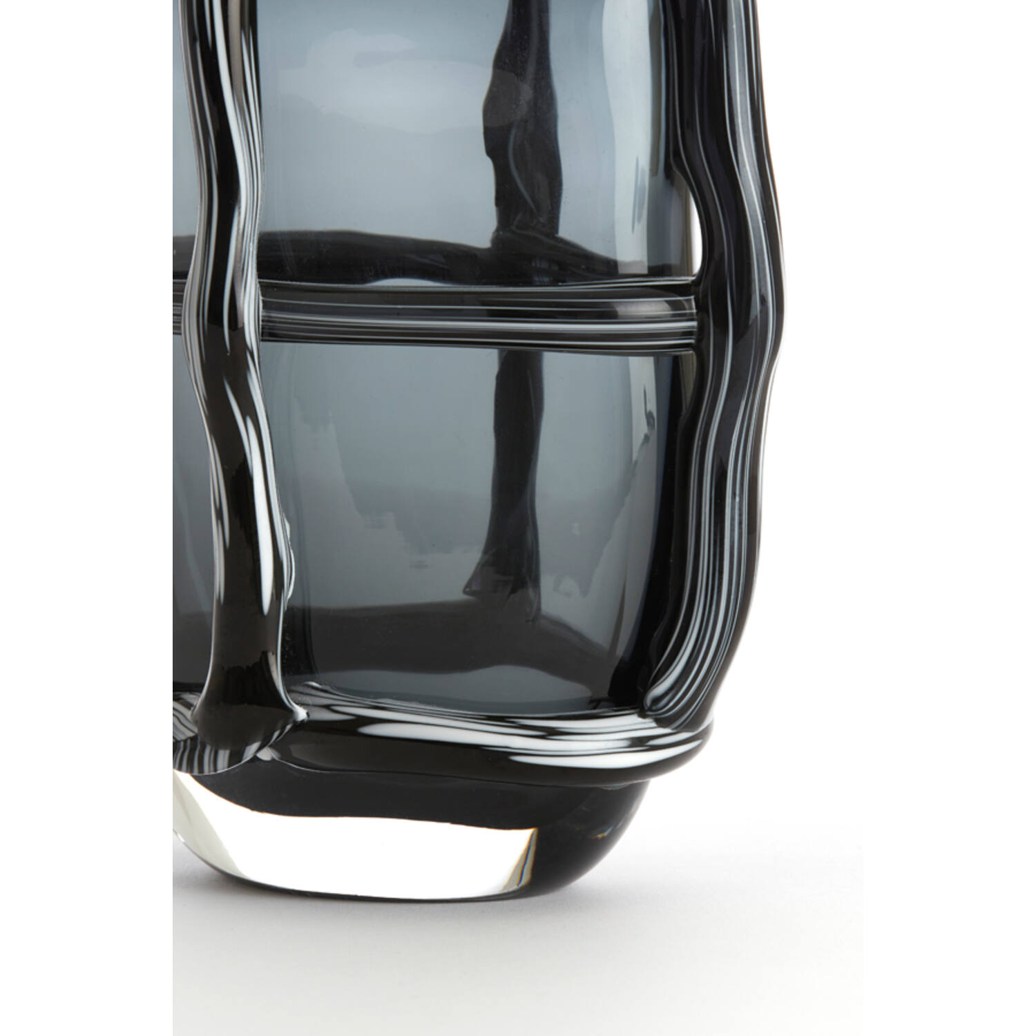 Vaas 19x14x22 cm ASHORO glas grijs