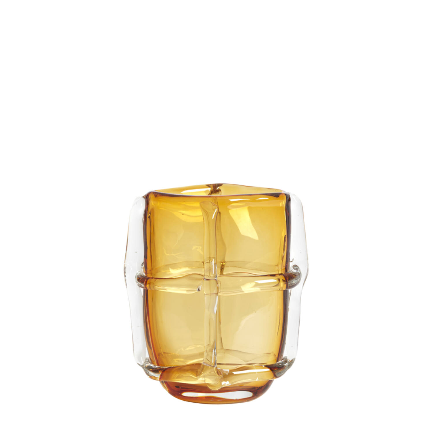 Vase 19x14x22 cm ASHORO glass amber