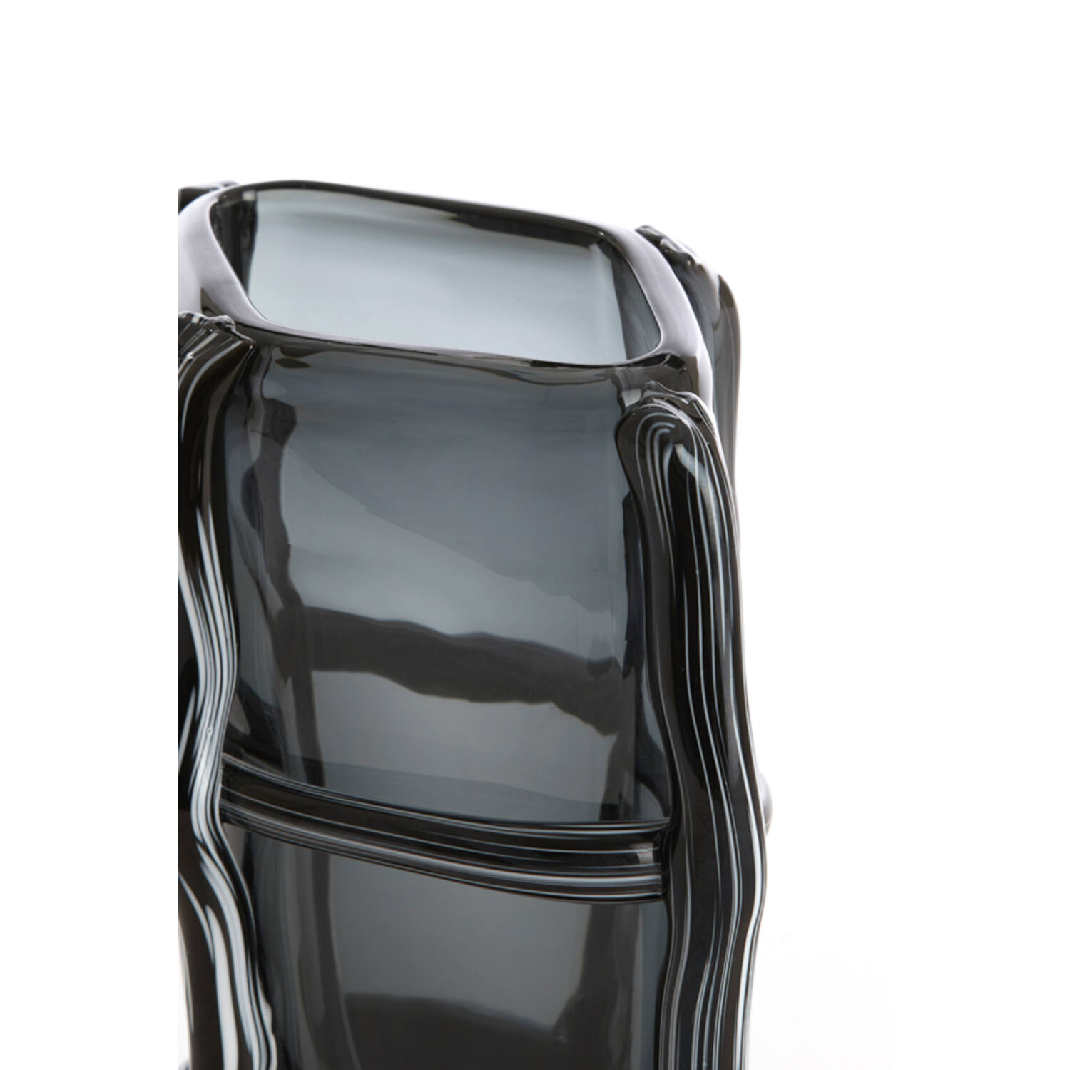 Vaas 20,5x13x29 cm ASHORO glas grijs