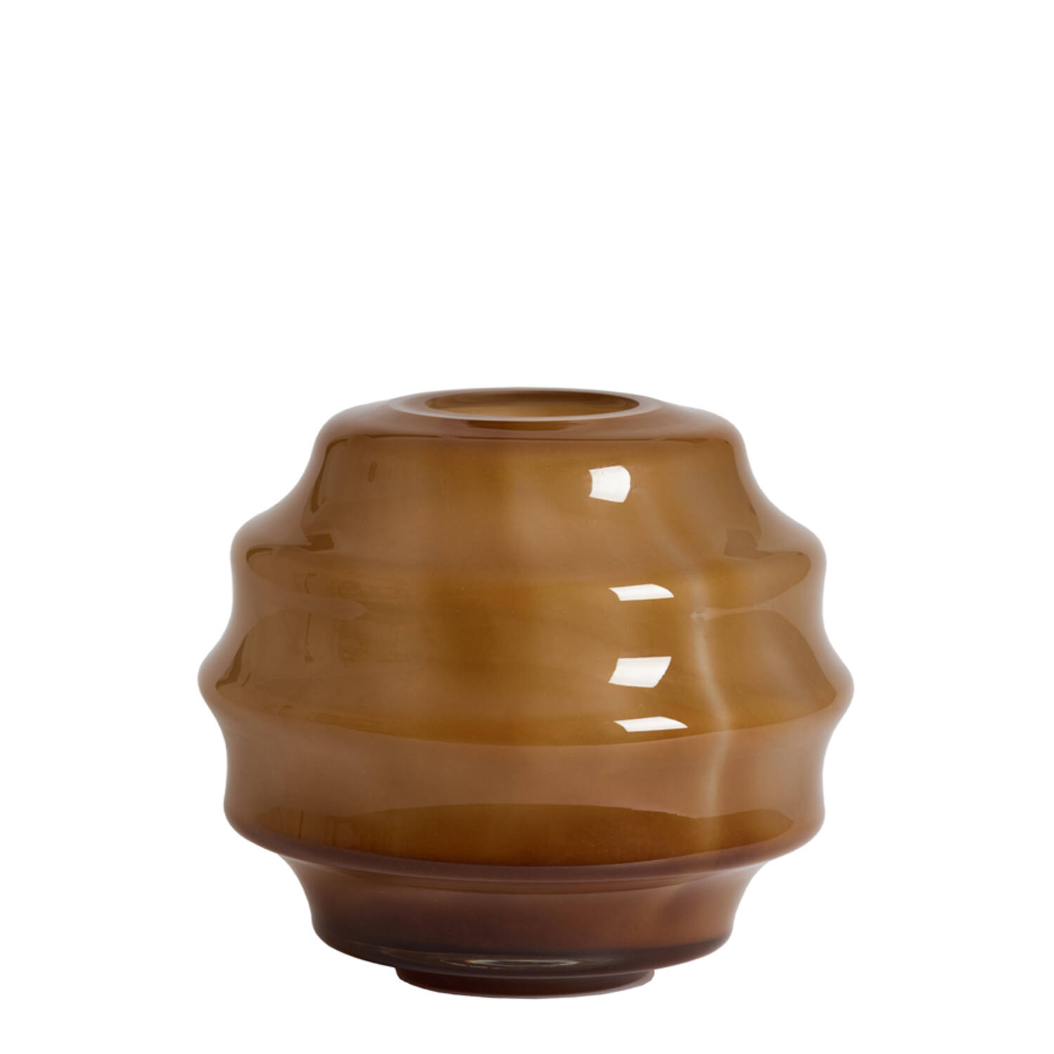 Vase Ø32,5x29 cm NAYORO glass shiny amber