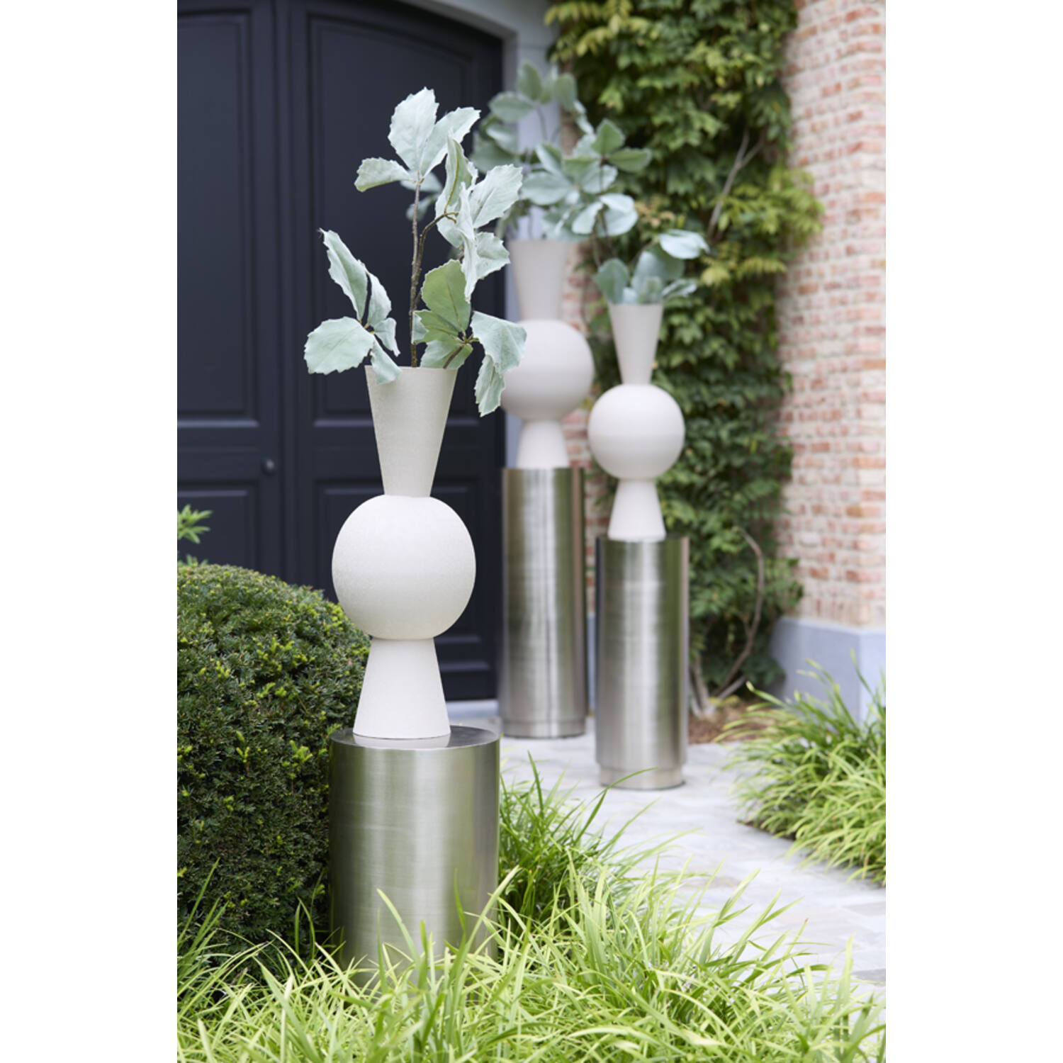 Vase deco Ø25x60 cm CHEDI matt light grey
