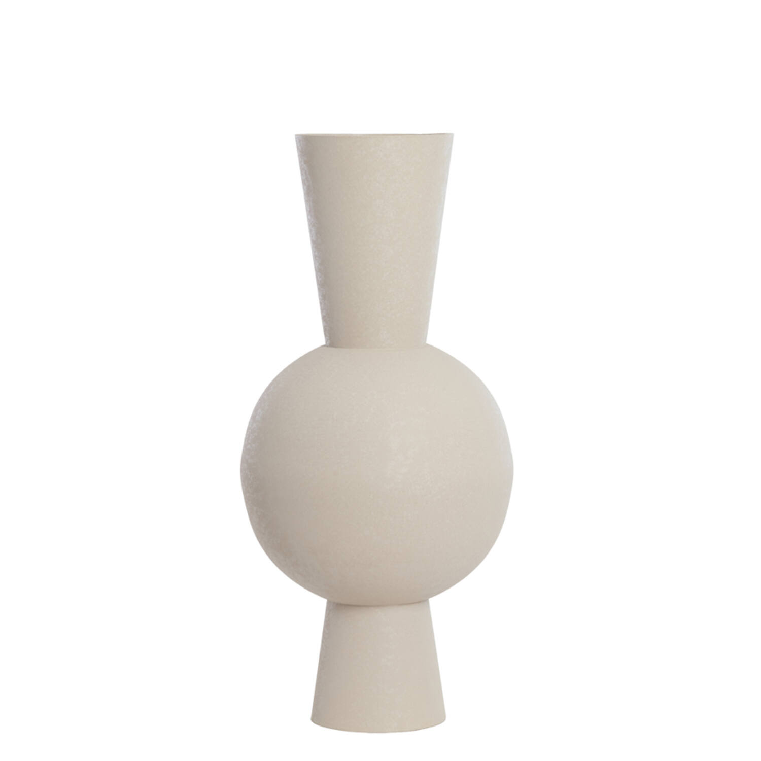 Vaas deco Ø39x83 cm CHEDI mat licht grijs