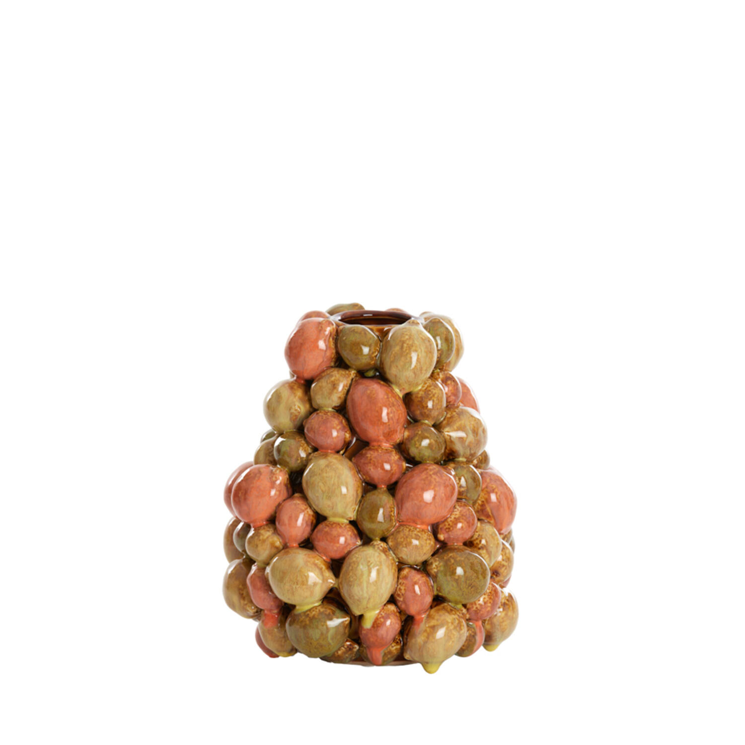 Vase deco Ø19x21 cm CITRUS ceramics brown-orange+green