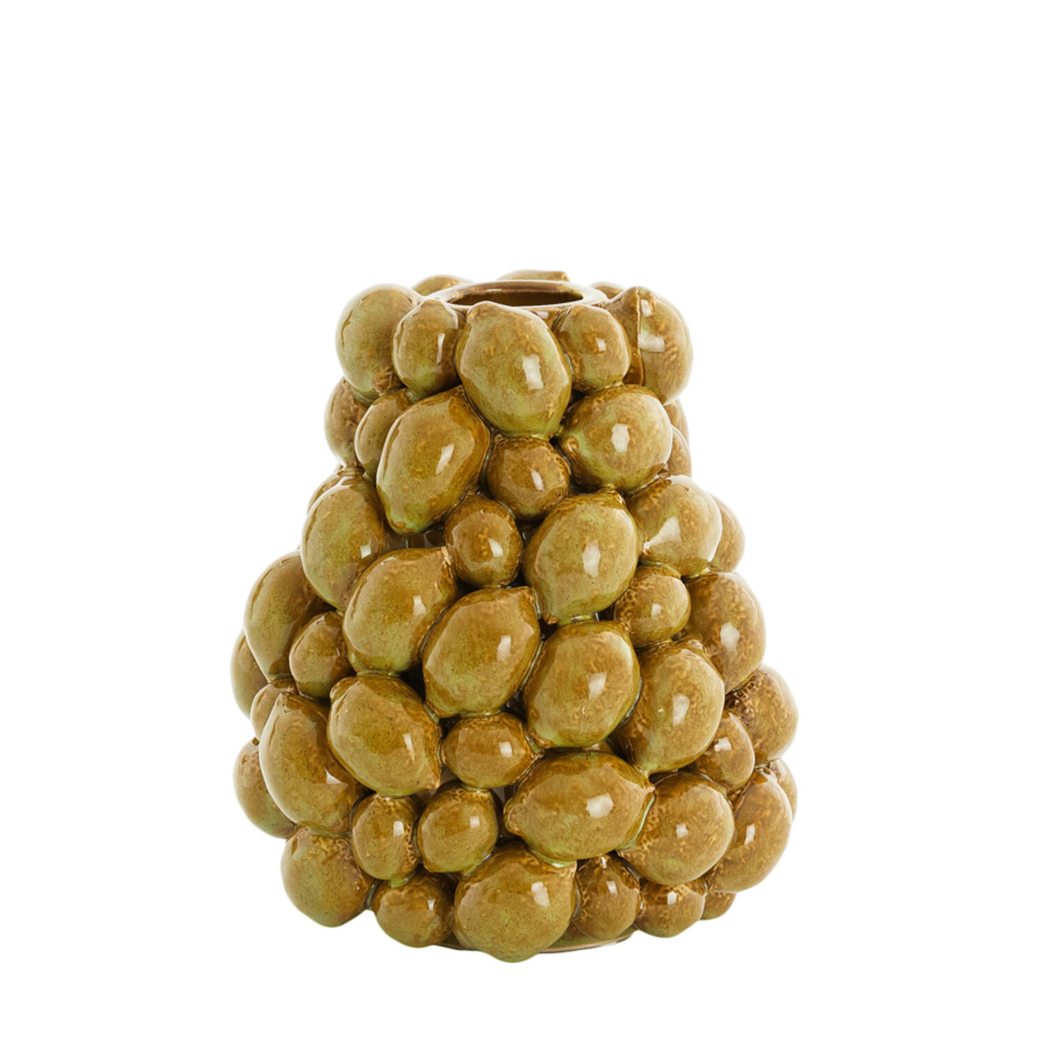 Vaas deco Ø19x21 cm CITRUS keramiek bruin-groen