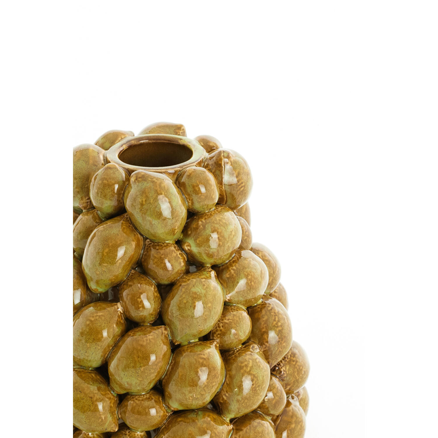 Vaas deco Ø19x21 cm CITRUS keramiek bruin-groen