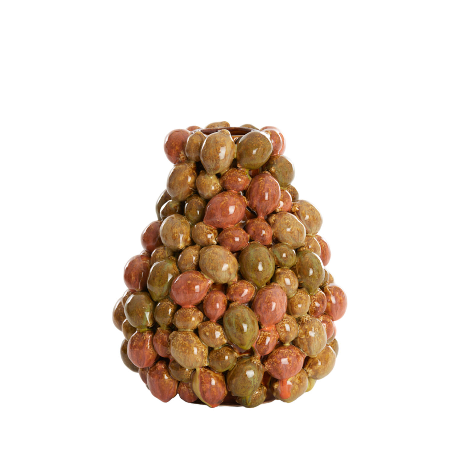 Vase deco Ø23x27 cm CITRUS ceramics brown-orange+green