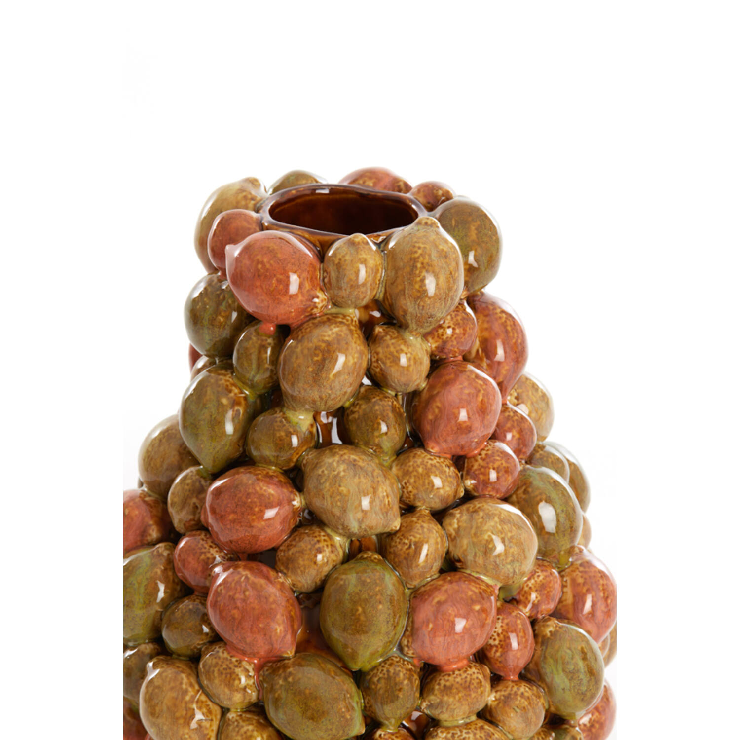 Vase deco Ø23x27 cm CITRUS ceramics brown-orange+green