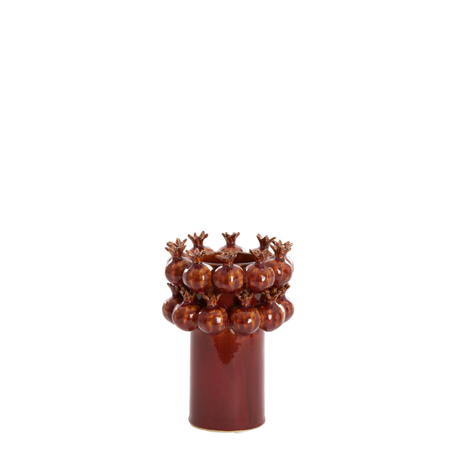 Vaas deco Ø14x19 cm POMEGRANATE keramiek bordeaux