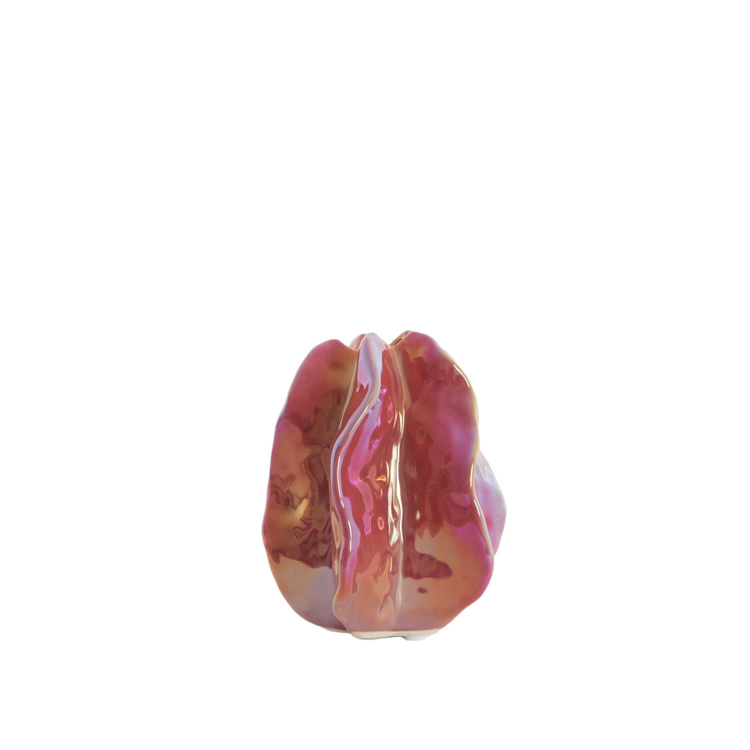 Vase deco 11,5x10x13,5 cm IDRIJA ceramics dark pink