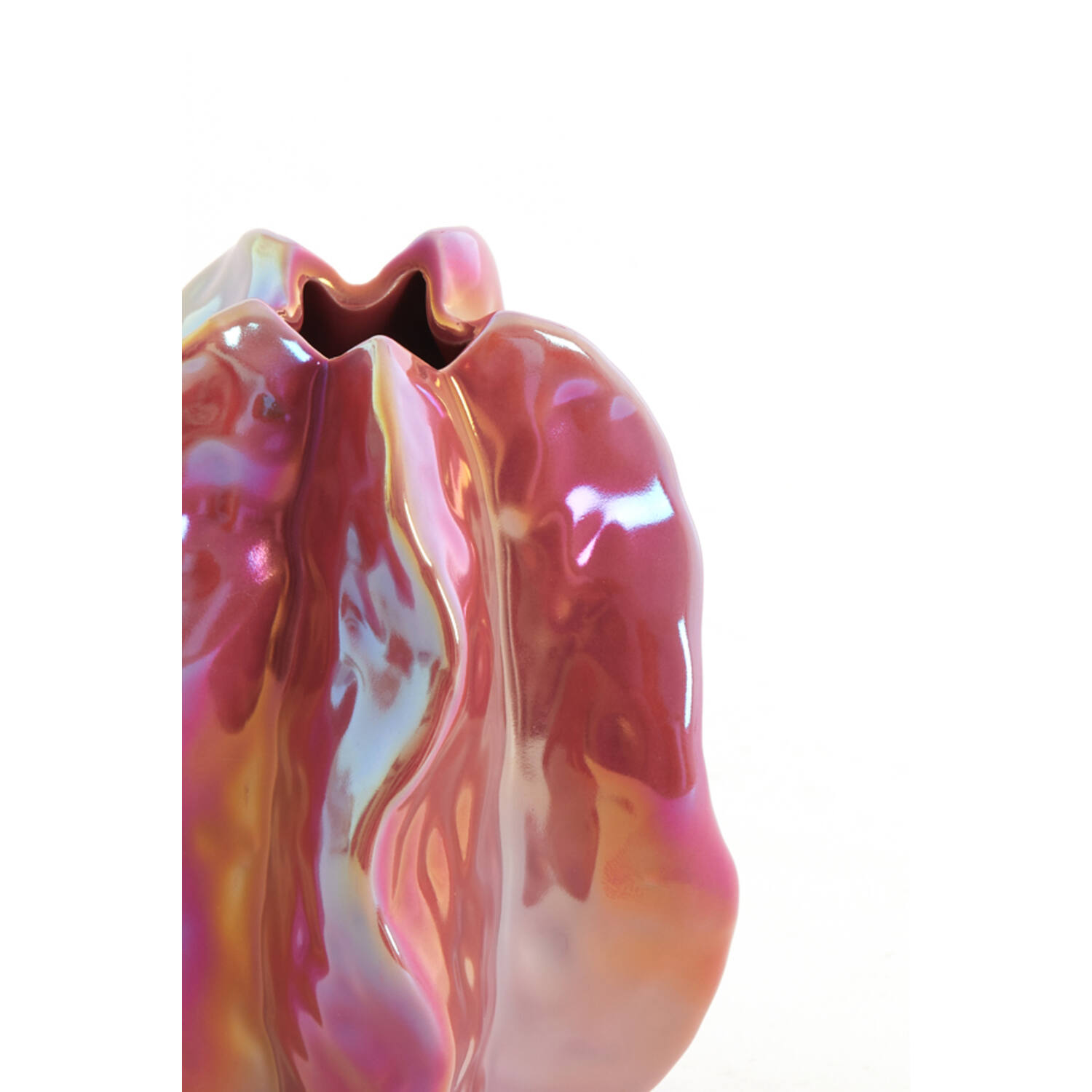 Vase deco 11,5x10x13,5 cm IDRIJA ceramics dark pink