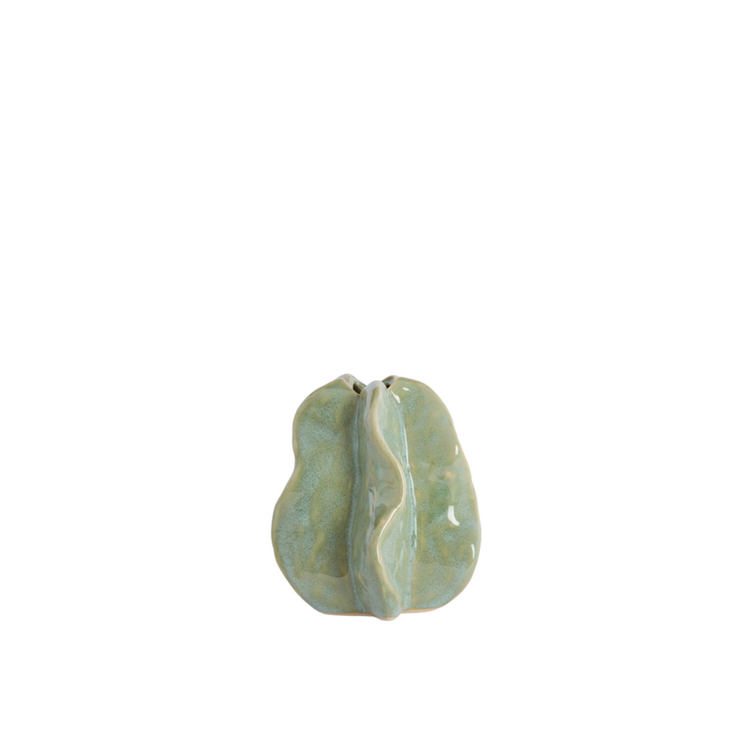 Vaas deco 13,5x12x16,5 cm IDRIJA keramiek mint groen