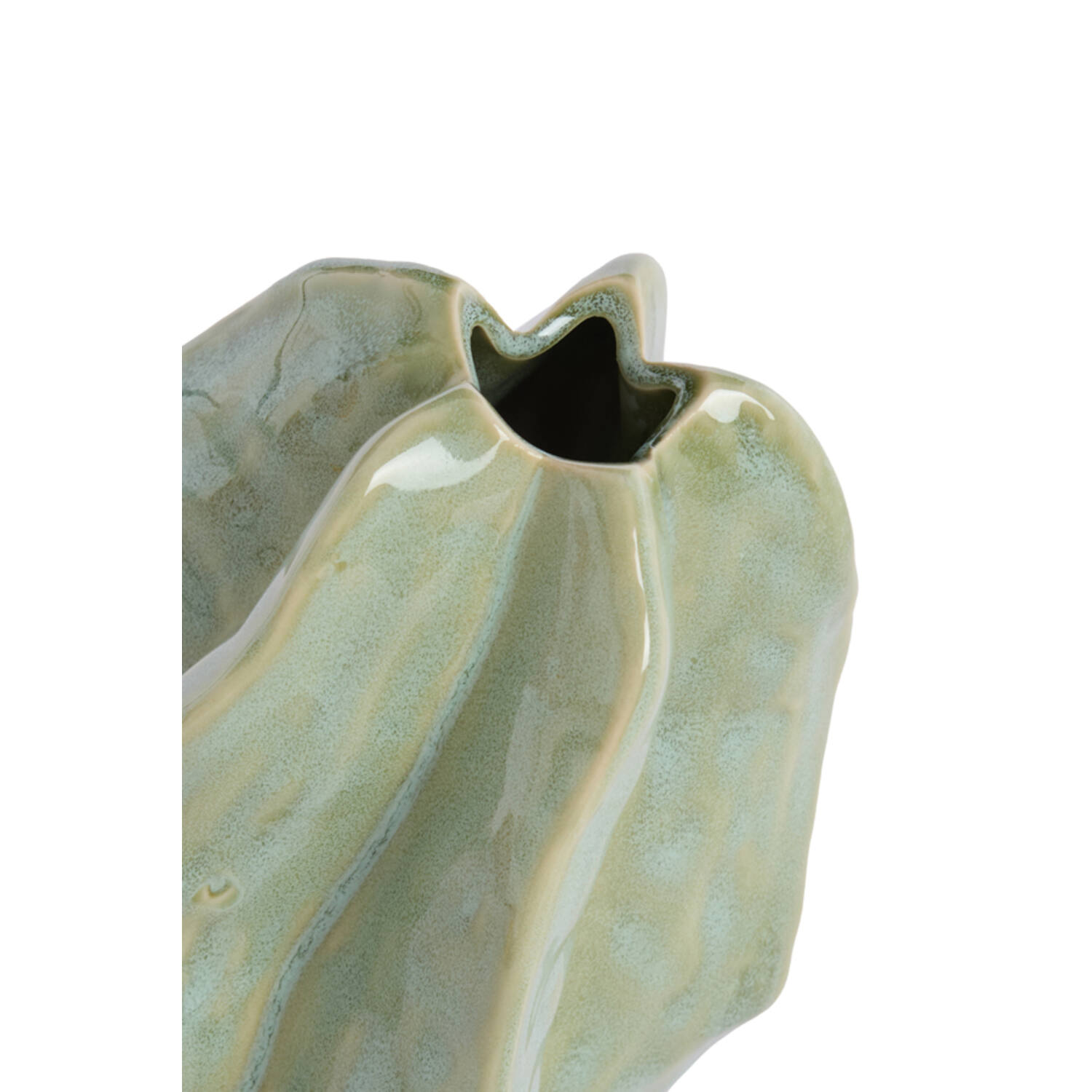 Vaas deco 13,5x12x16,5 cm IDRIJA keramiek mint groen