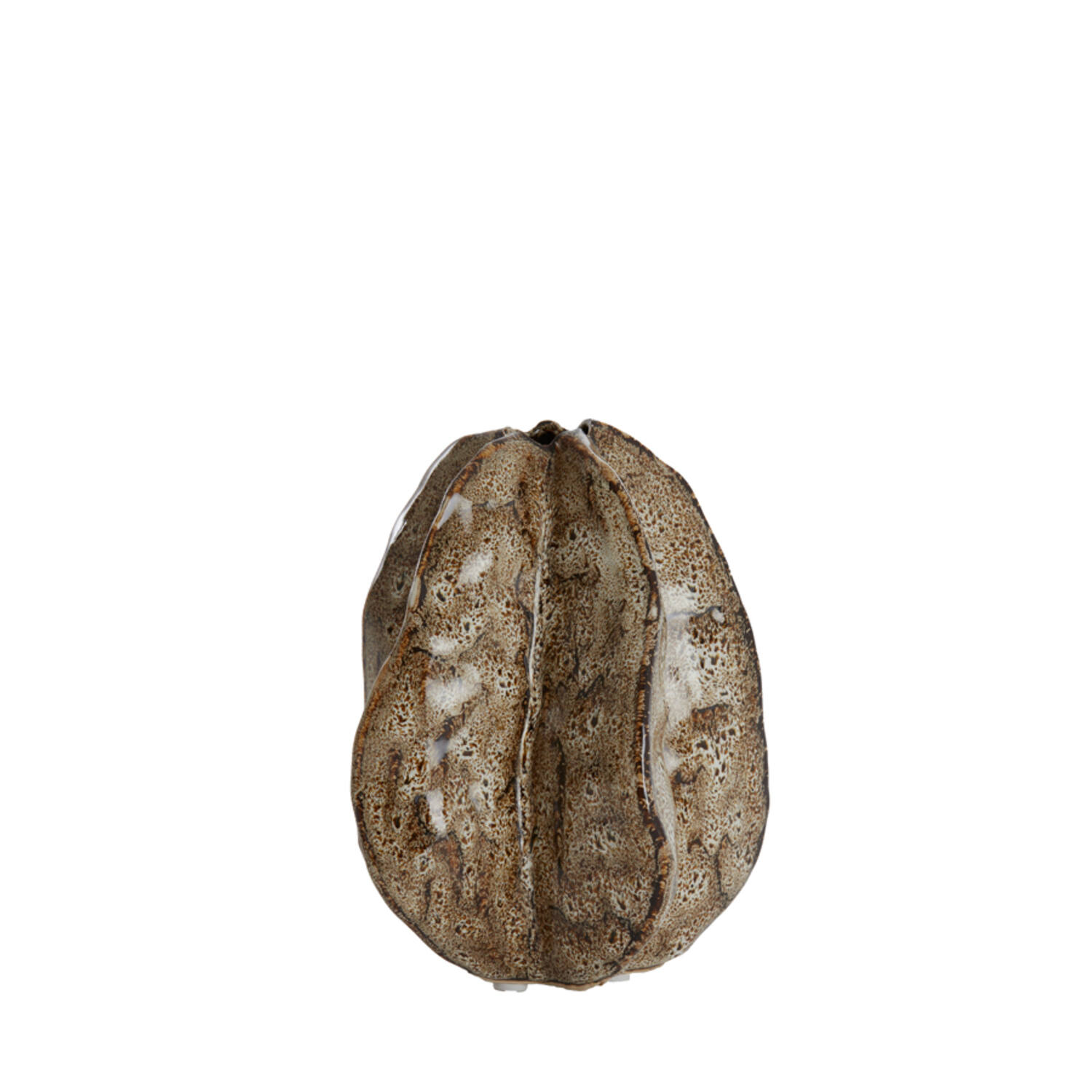 Vasija adorno 13,5x12x16,5 cm IDRIJA cerámica marrón claro