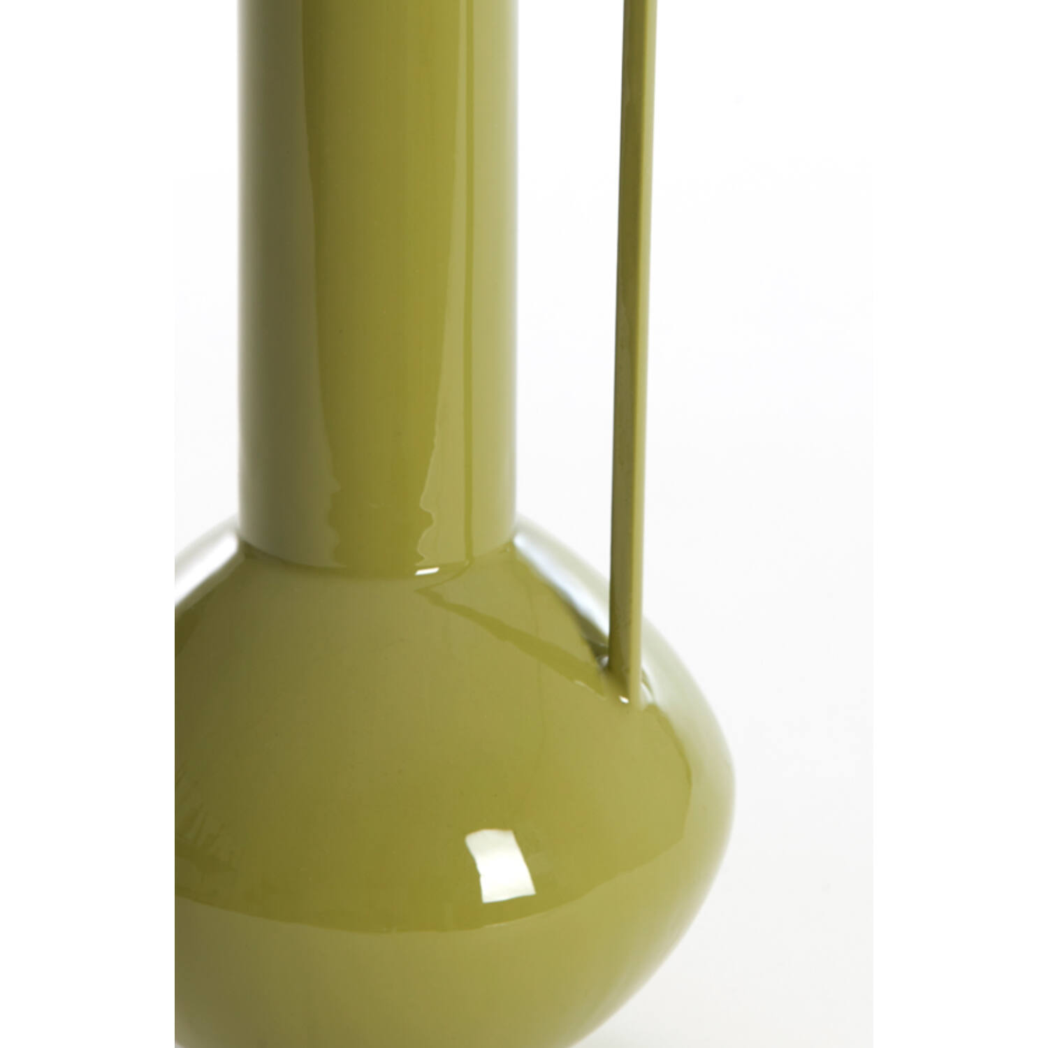 Vase deco Ø12x28 cm PANZANO shiny olive green