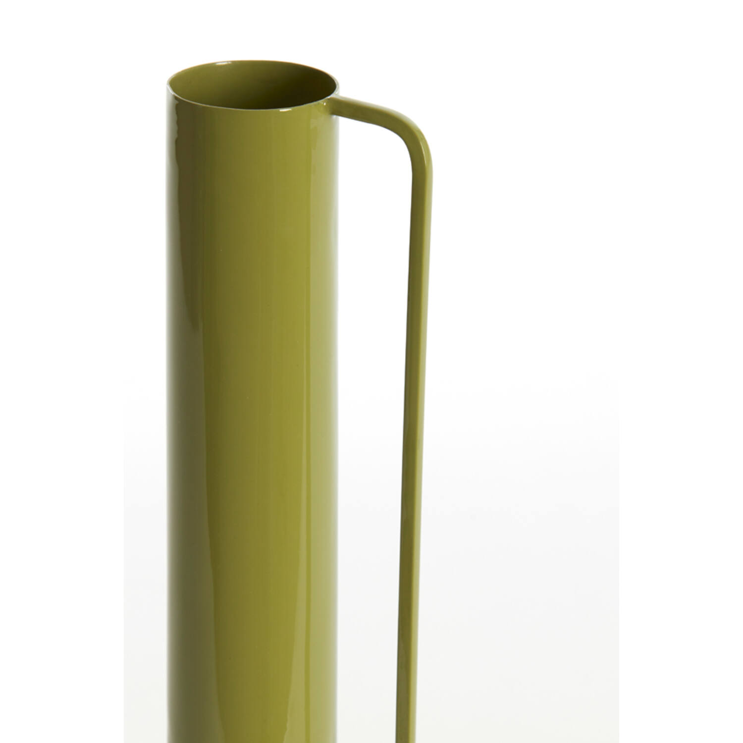 Vase deco Ø12x33 cm PANZANO shiny olive green