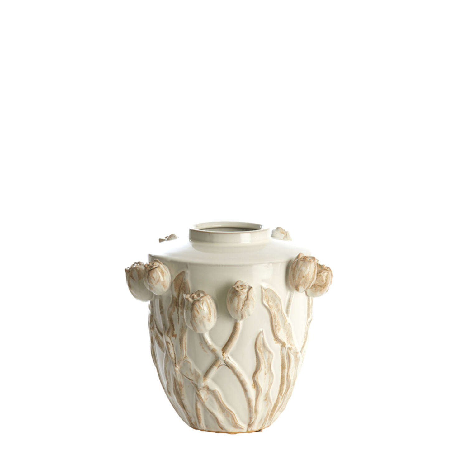 Vaas deco Ø32x32 cm JUANA keramiek crème