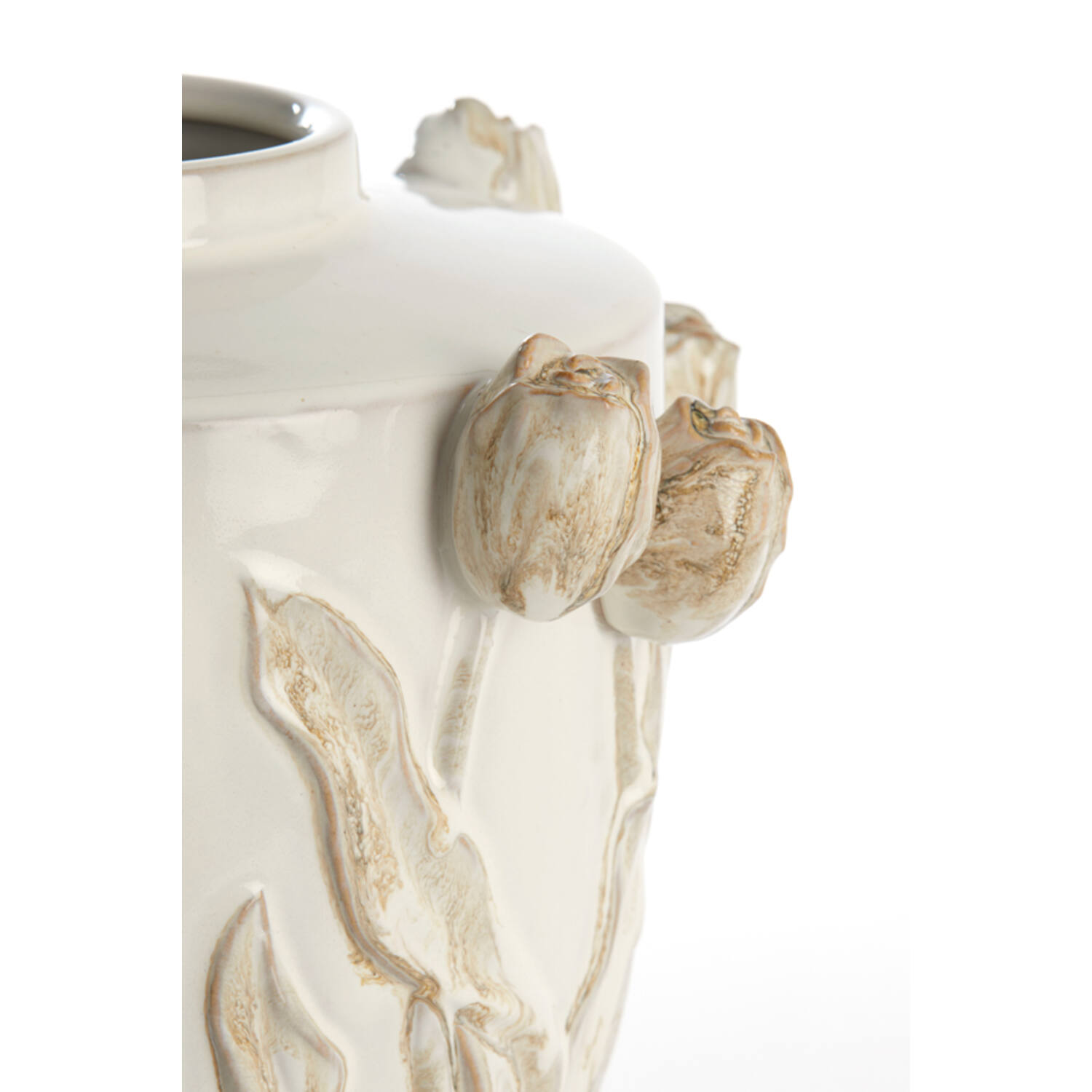 Vaas deco Ø32x32 cm JUANA keramiek crème