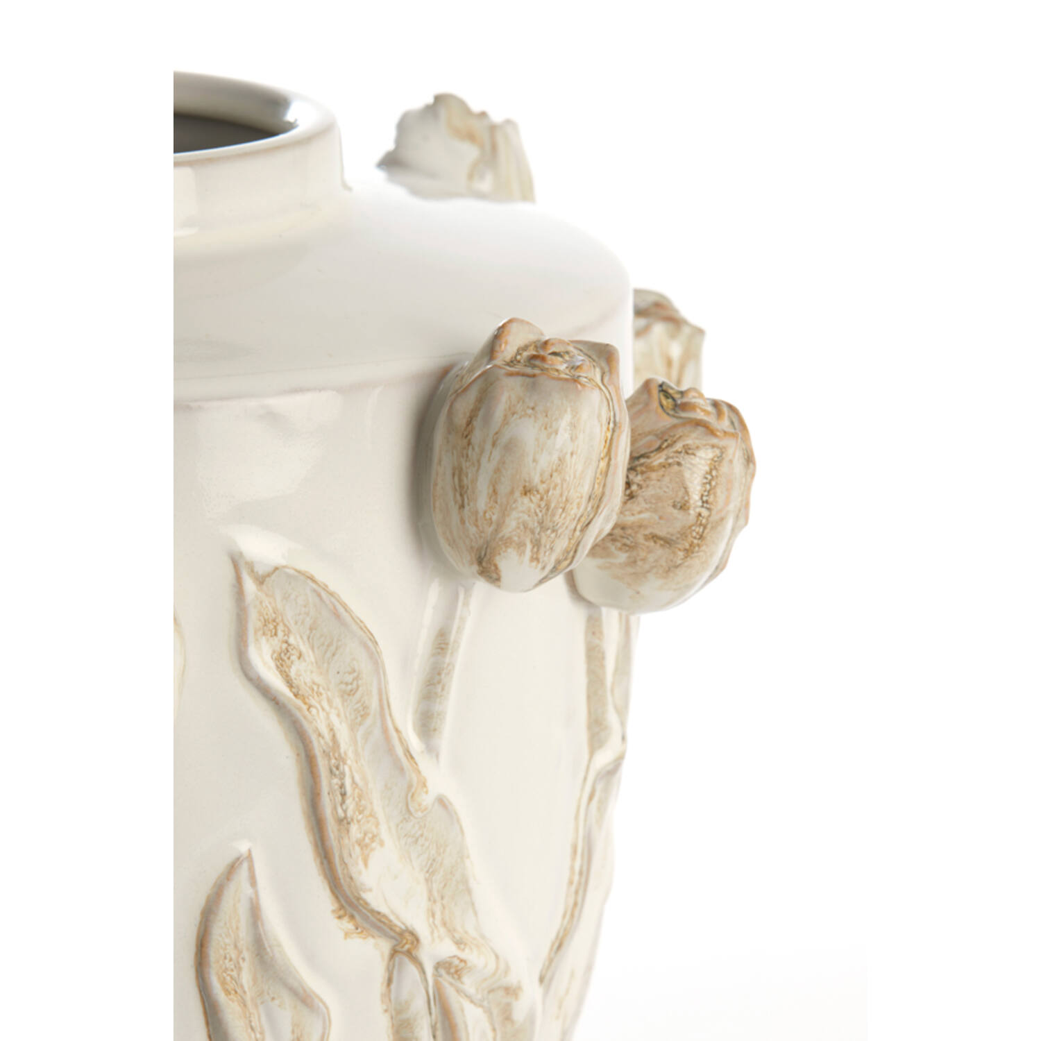 Vaas deco Ø36x36 cm JUANA keramiek crème