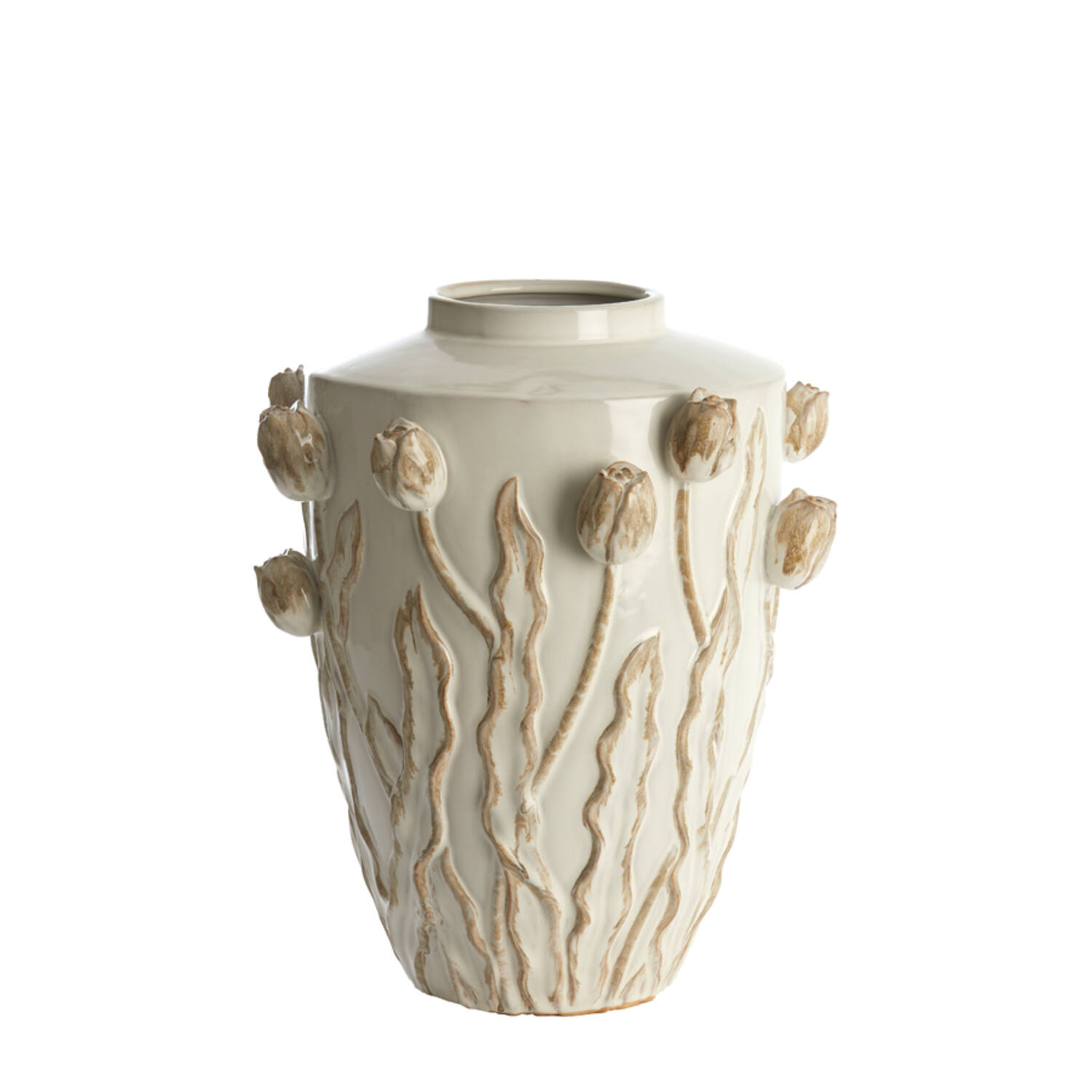 Vase deco Ø38x45 cm JUANA ceramics cream