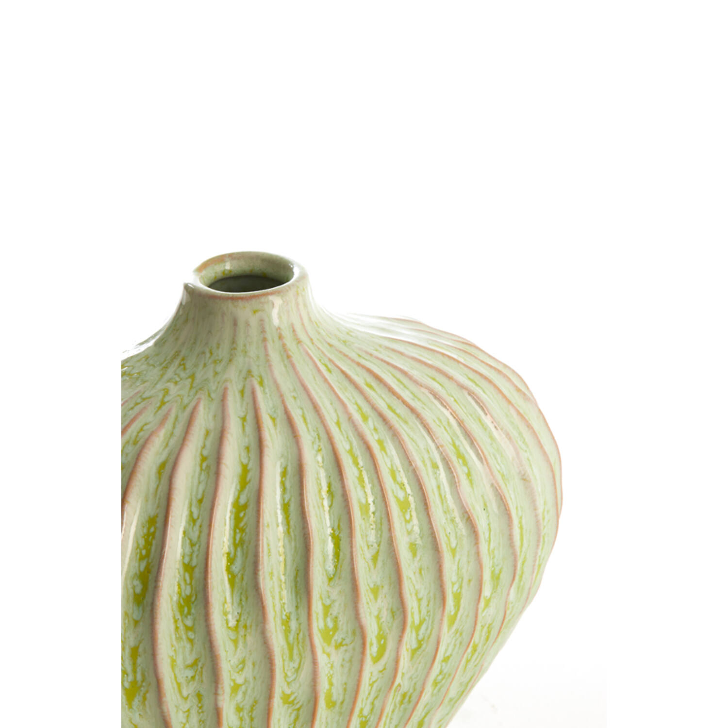 Vaas deco 25x14x20 cm LORITO keramiek mint groen