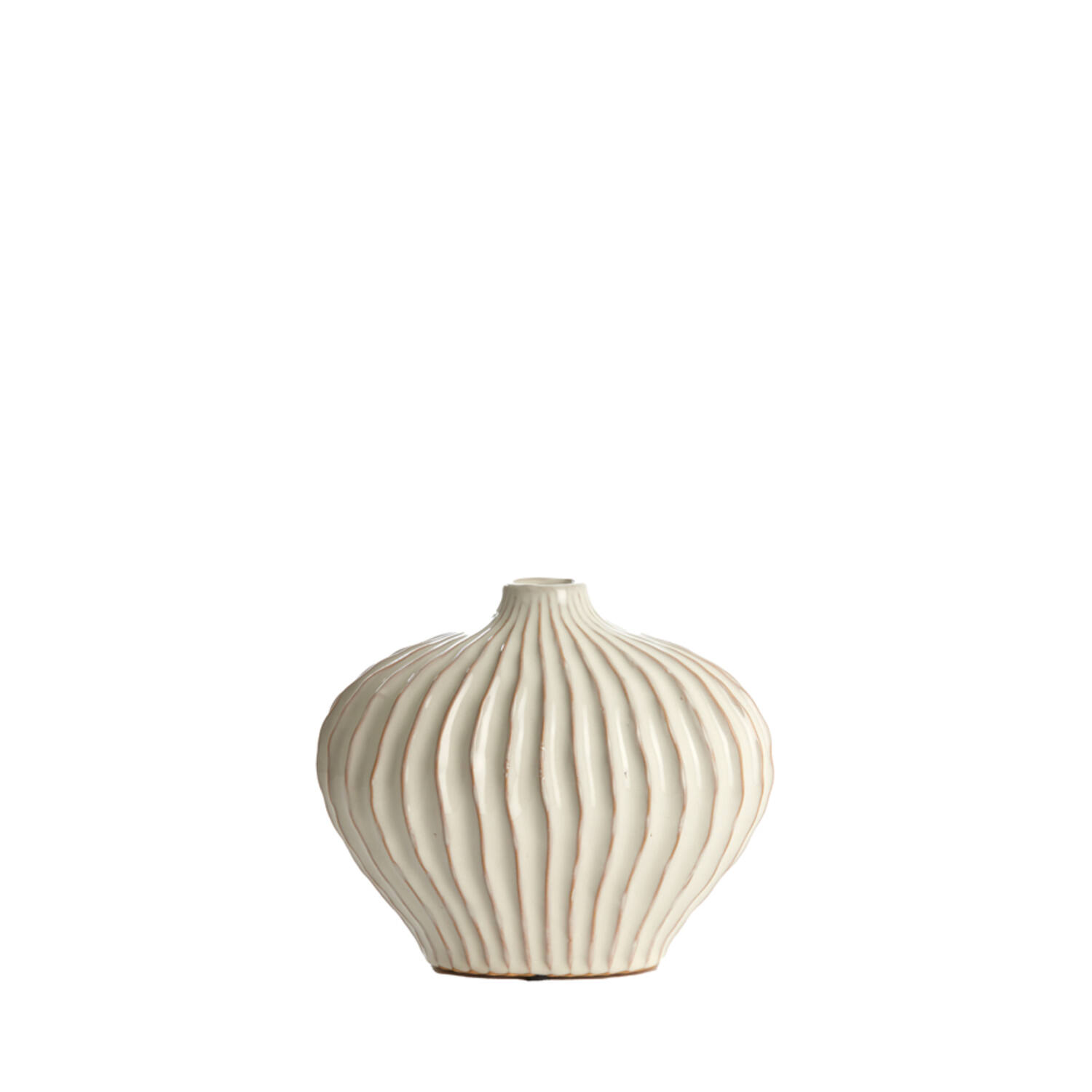 Vaas deco 25x14x20 cm LORITO keramiek crème