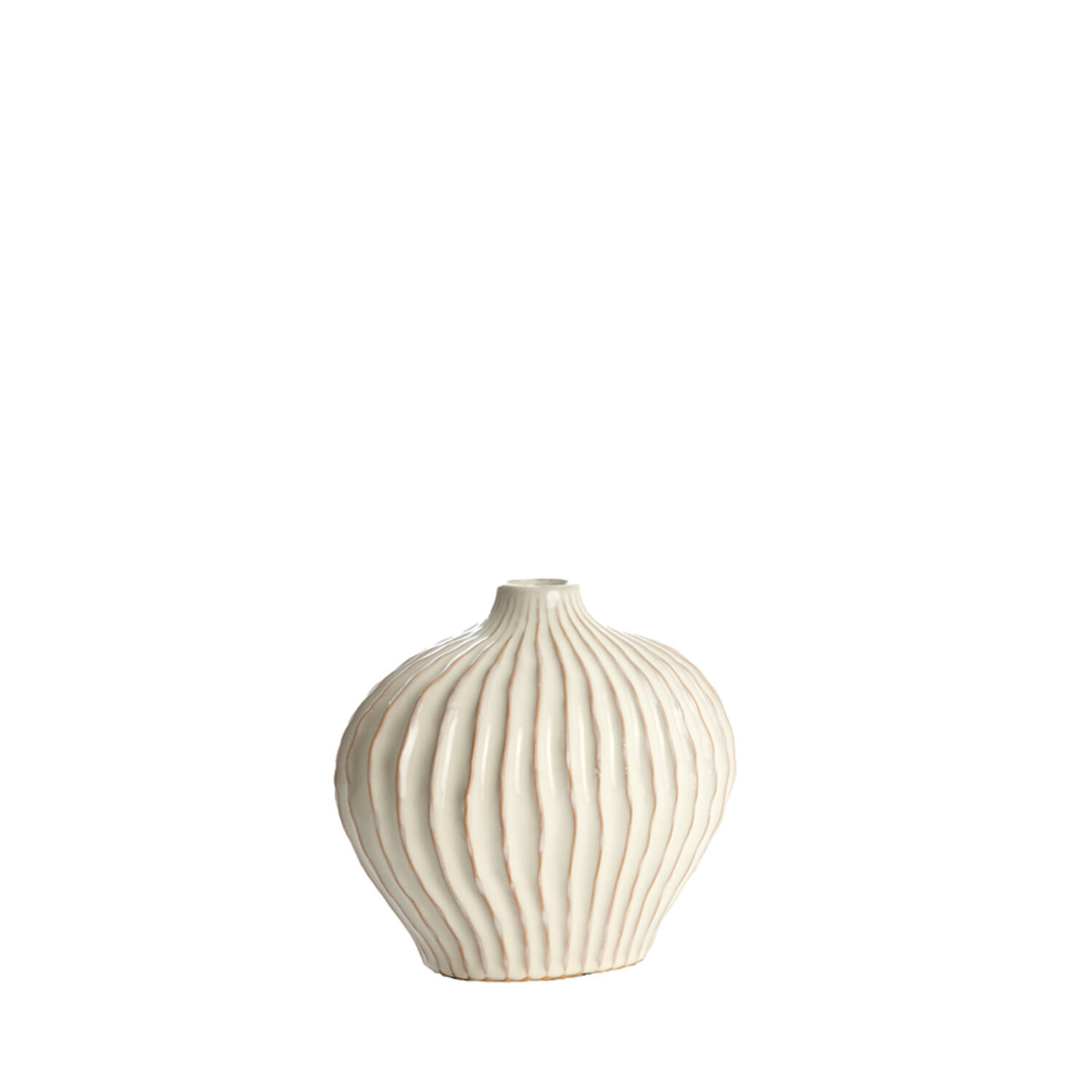 Vaas deco 25x14x20 cm LORITO keramiek crème