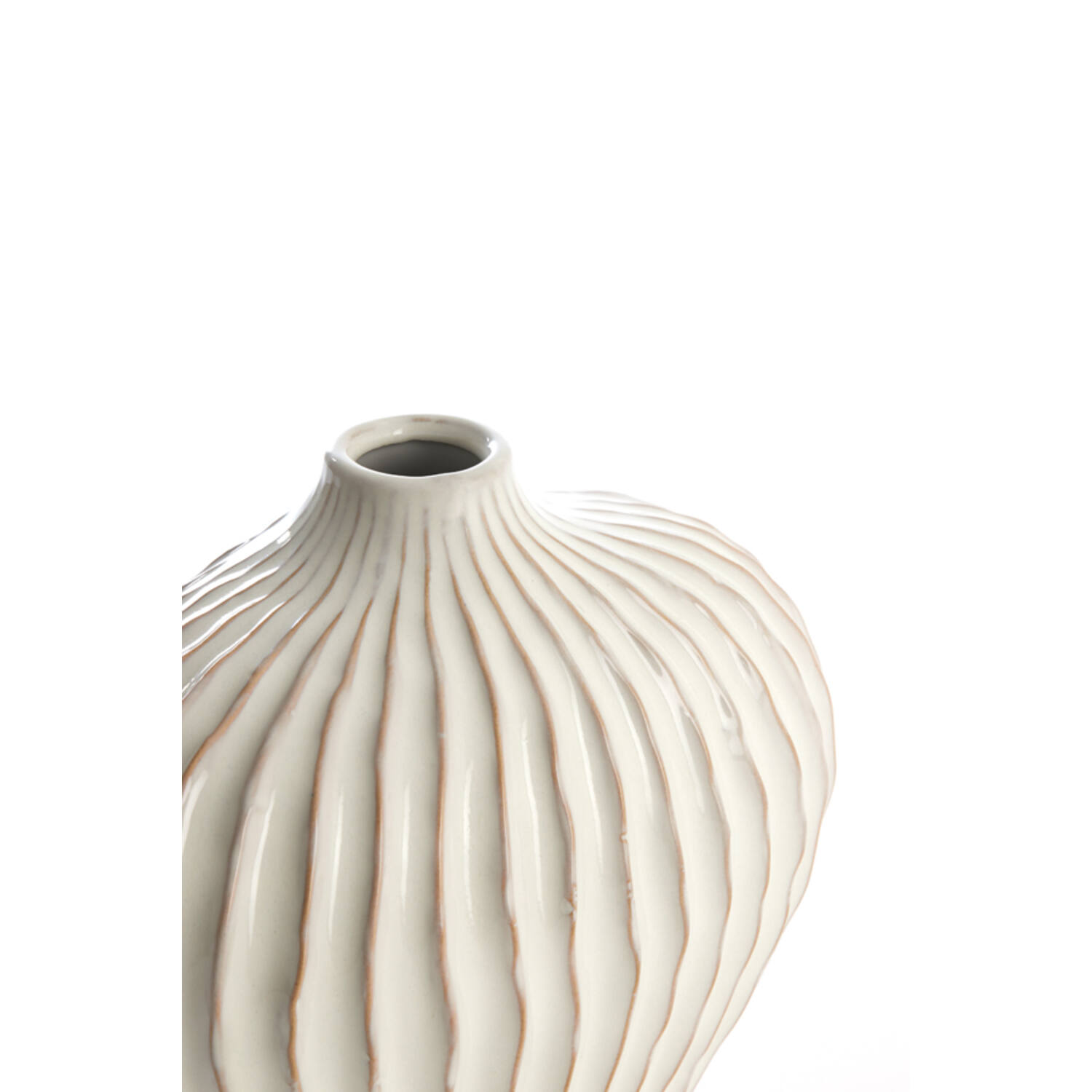 Vaas deco 25x14x20 cm LORITO keramiek crème